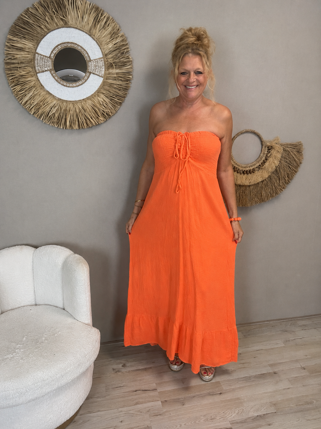 Jurk Ibiza Clow-Neon Oranje