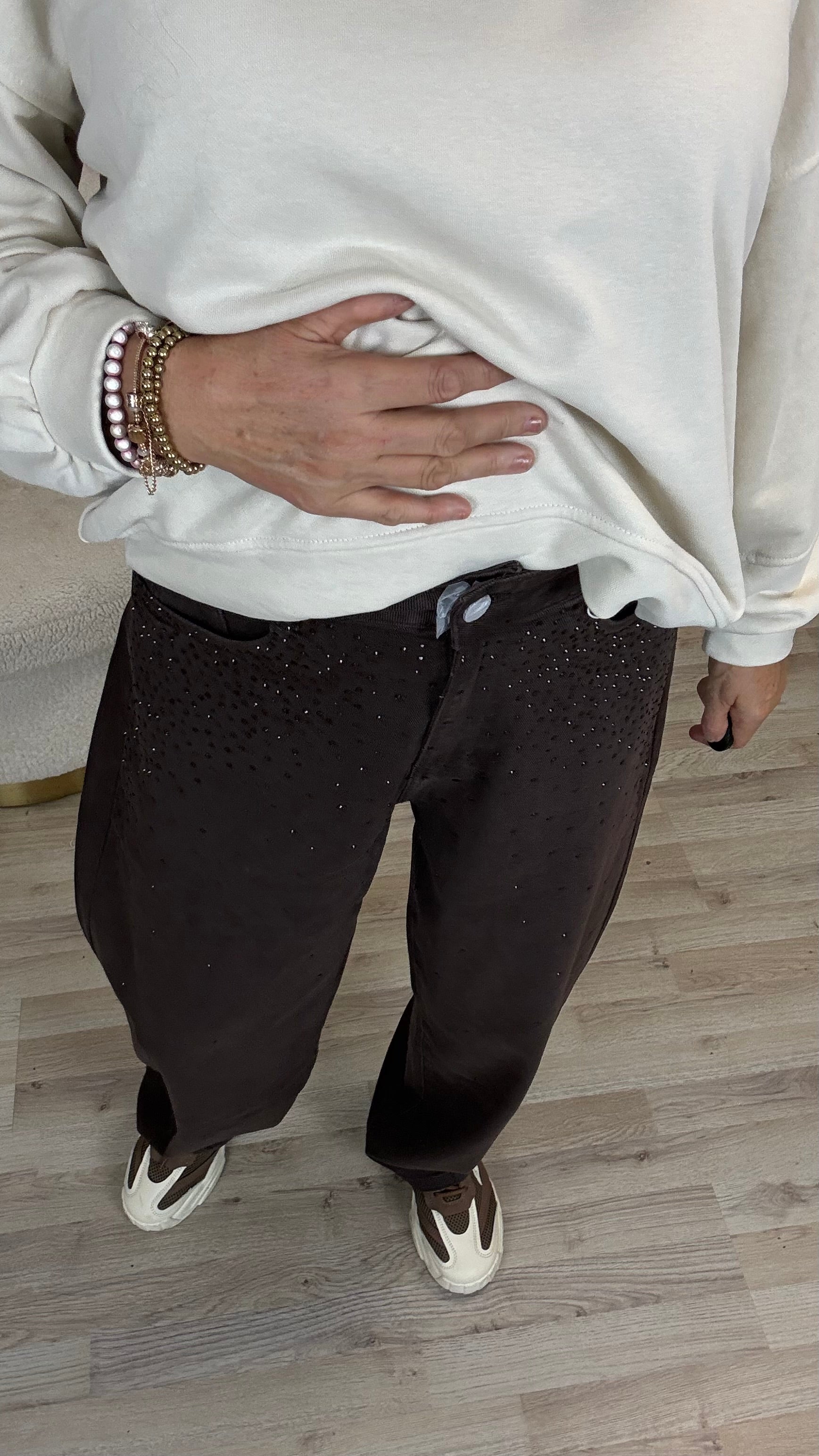 Ballonbroek met strass – Bruin Y16109Z15