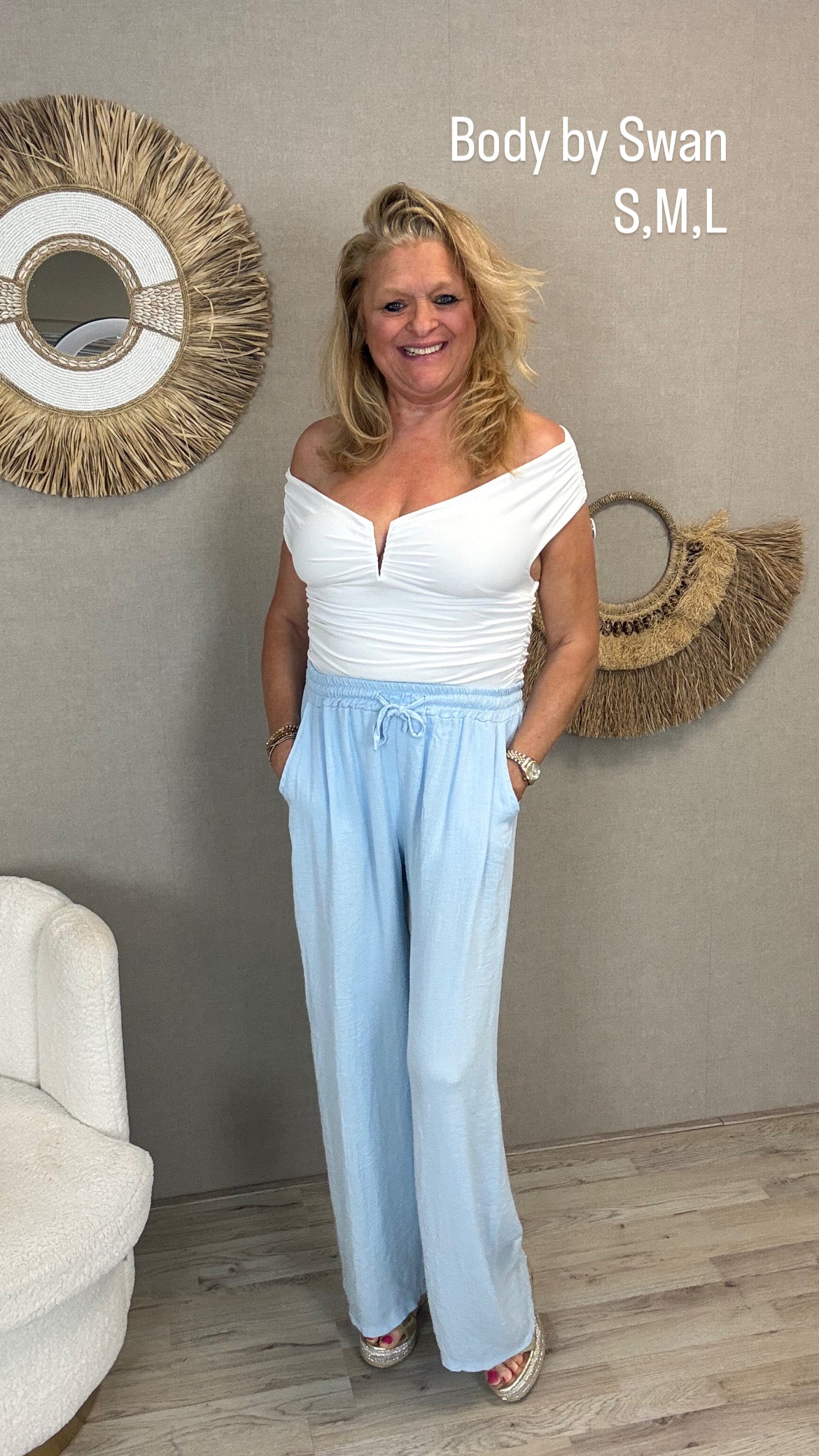 Zomer Broek Fay Lichtblauw - Nancfashion