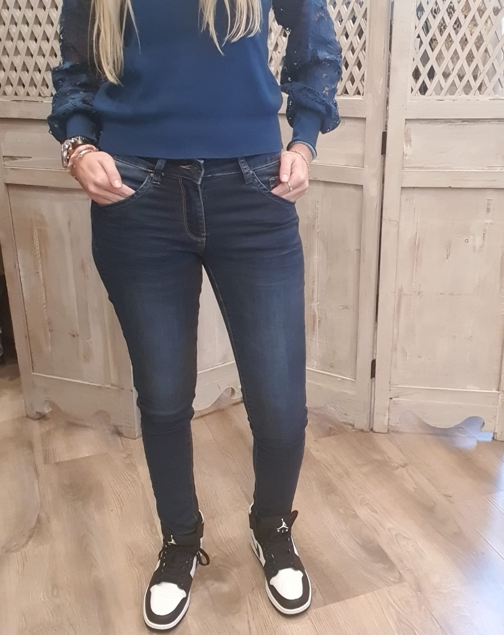 Dark blue skinny jeans toxik push-up
