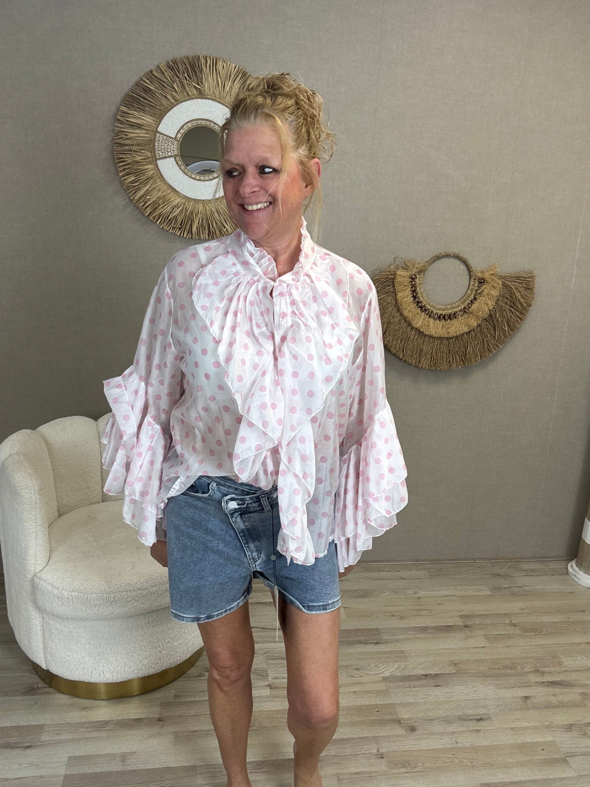 Blouse Dottie Roze - Nancfashion