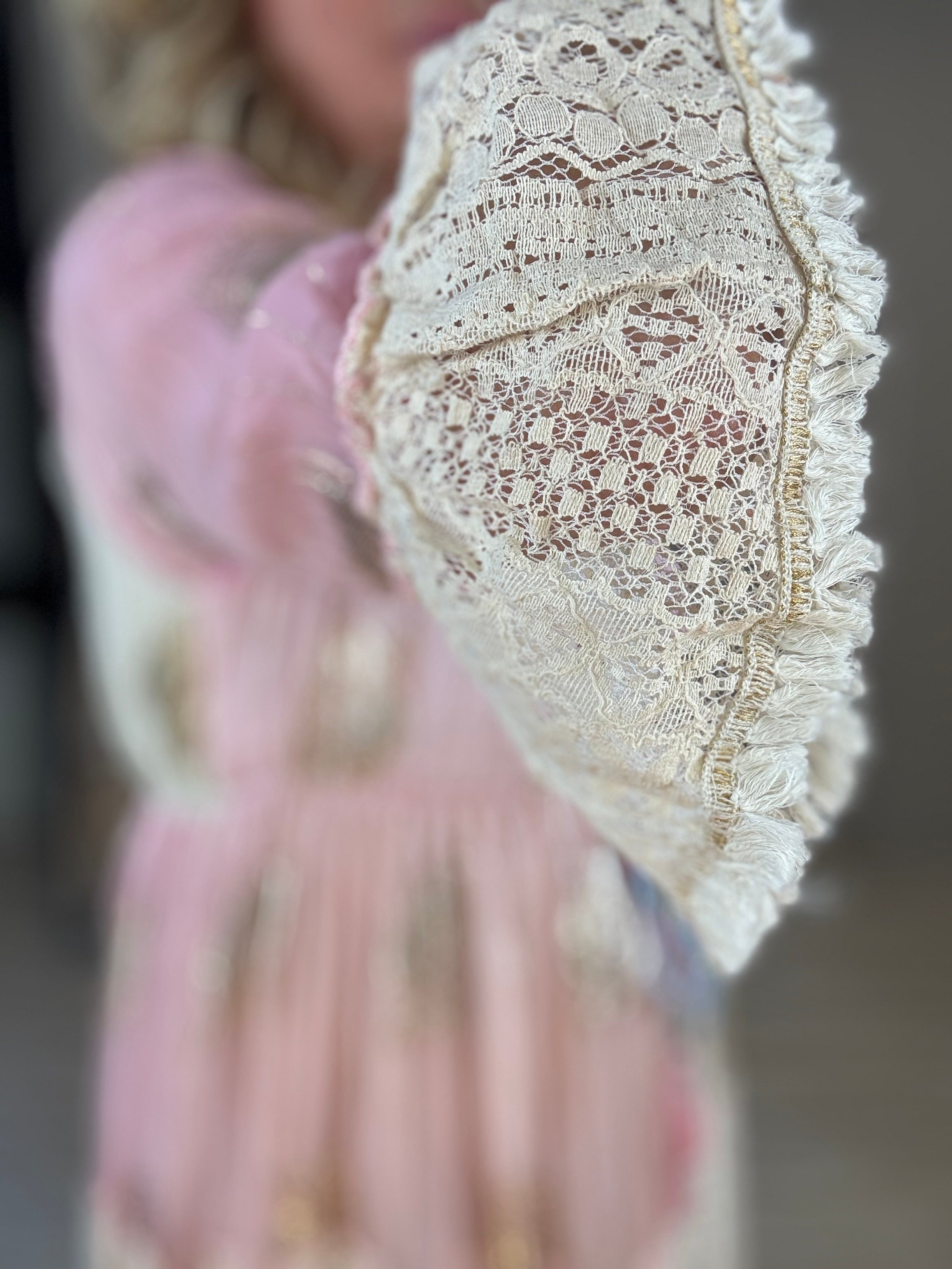 Maxi Dress Boho roze/beige