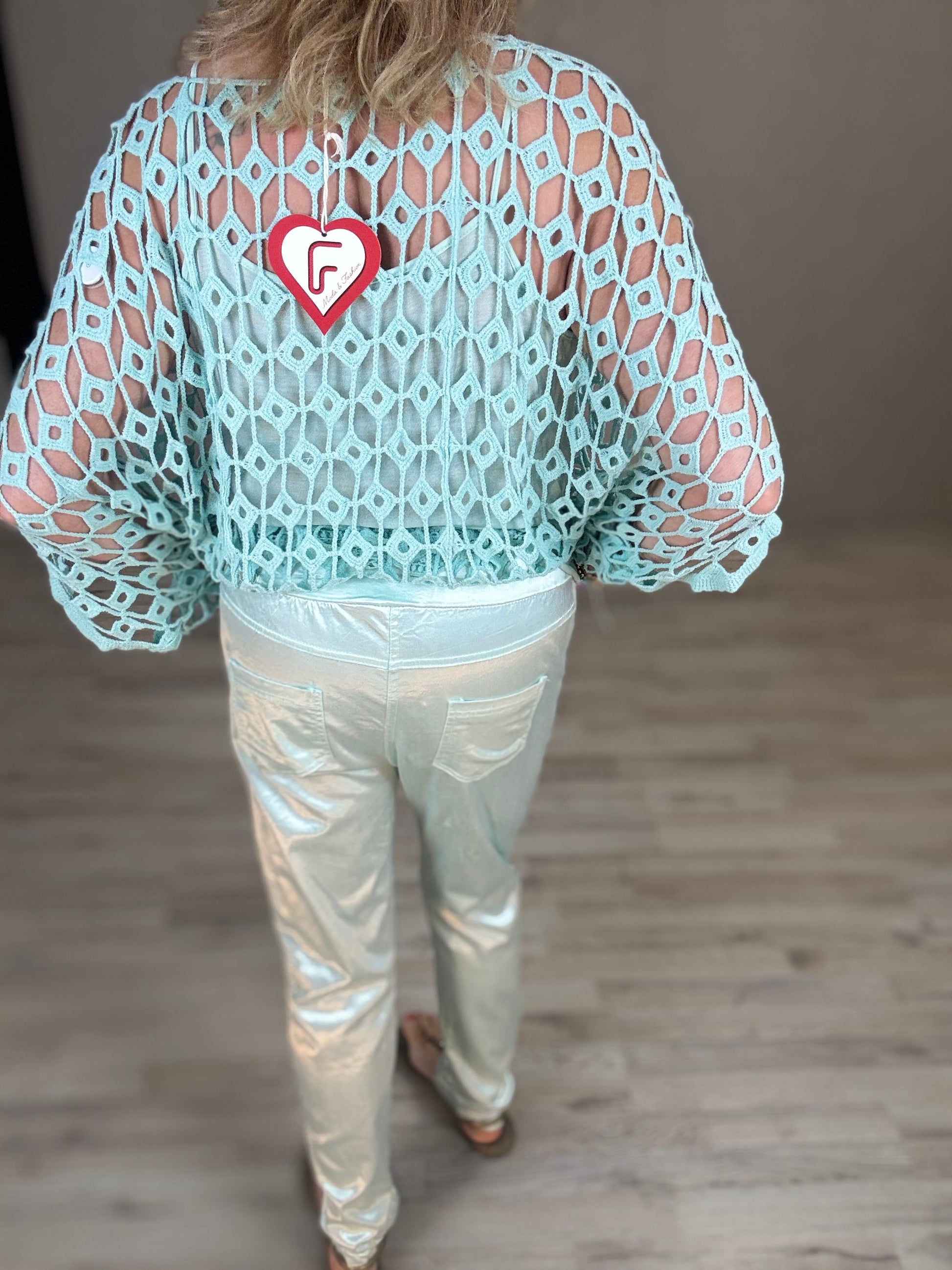 Glans Broek Mintgroen - Nancfashion