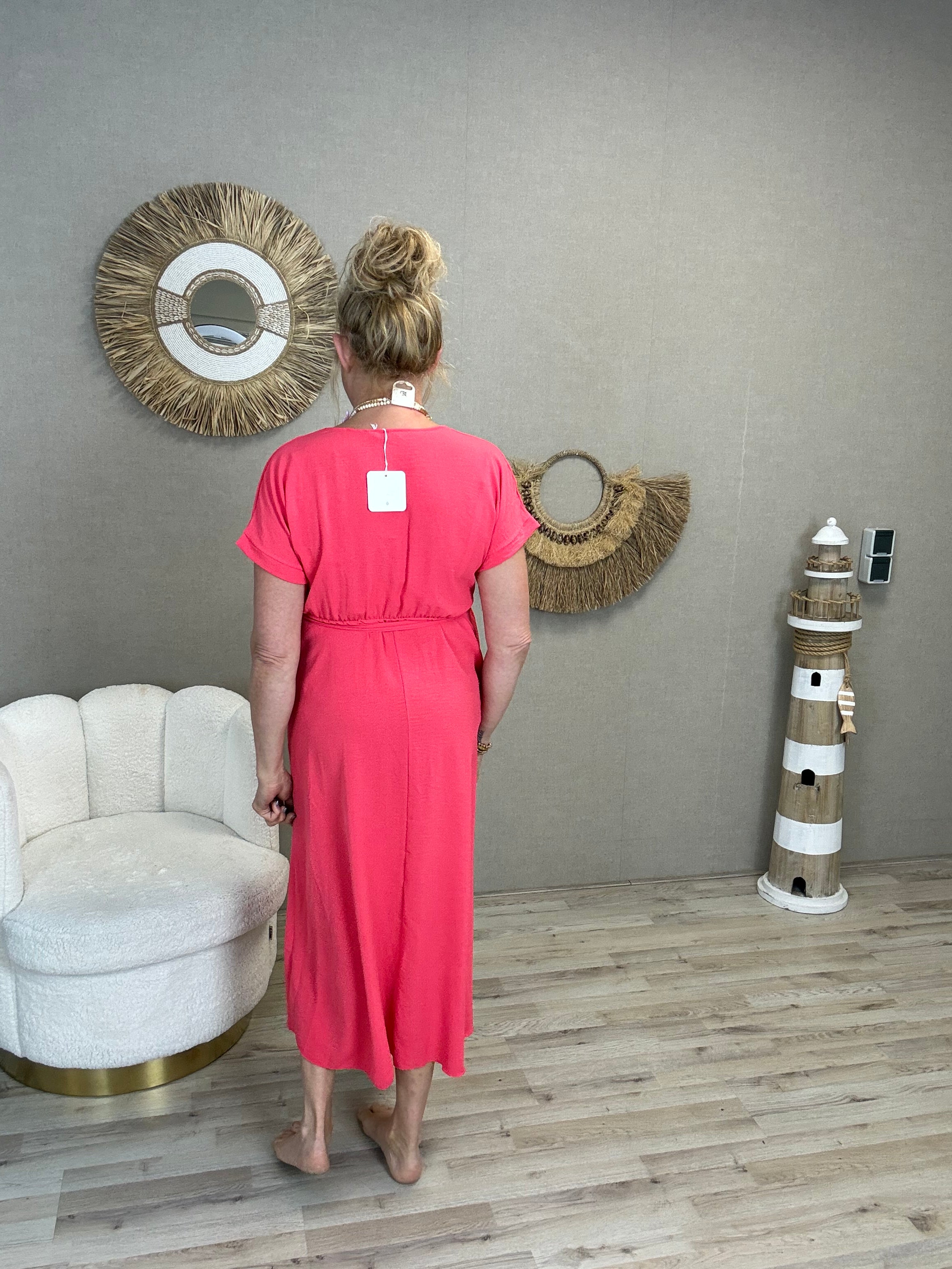 Summer Dress met ceintuur Coral