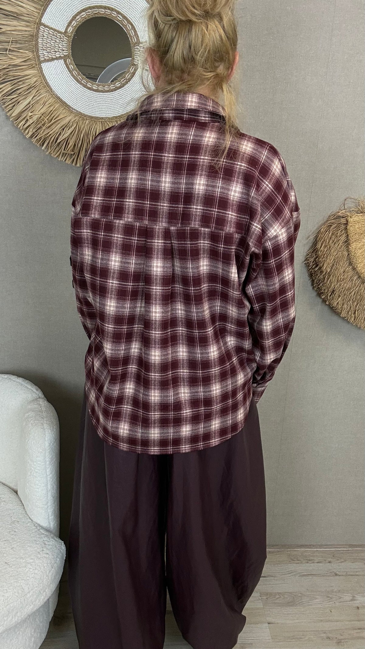 Houthakkers Blouse Teddy Applicaties Bordeaux
