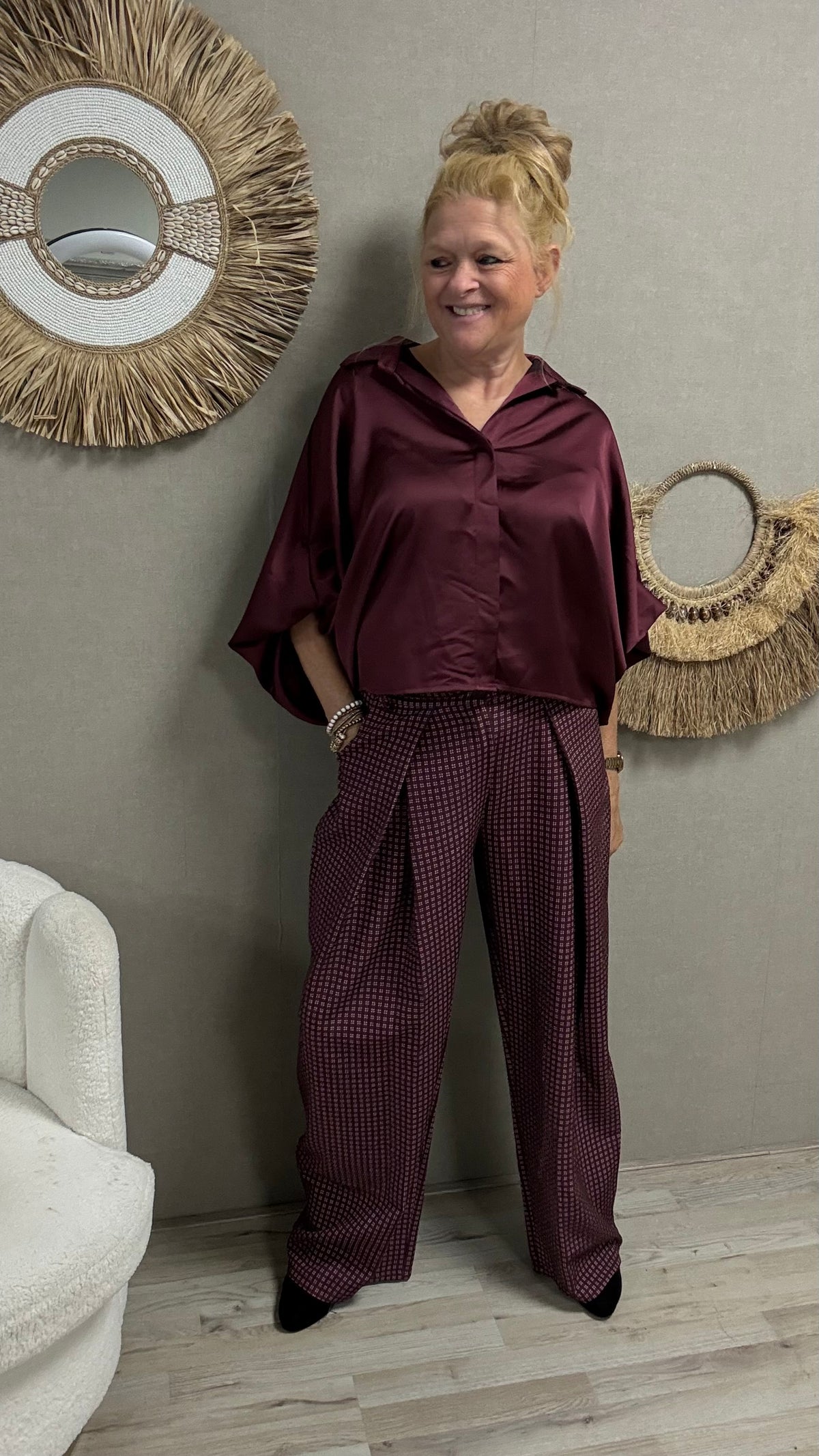 Pantalon Yara Bordeaux