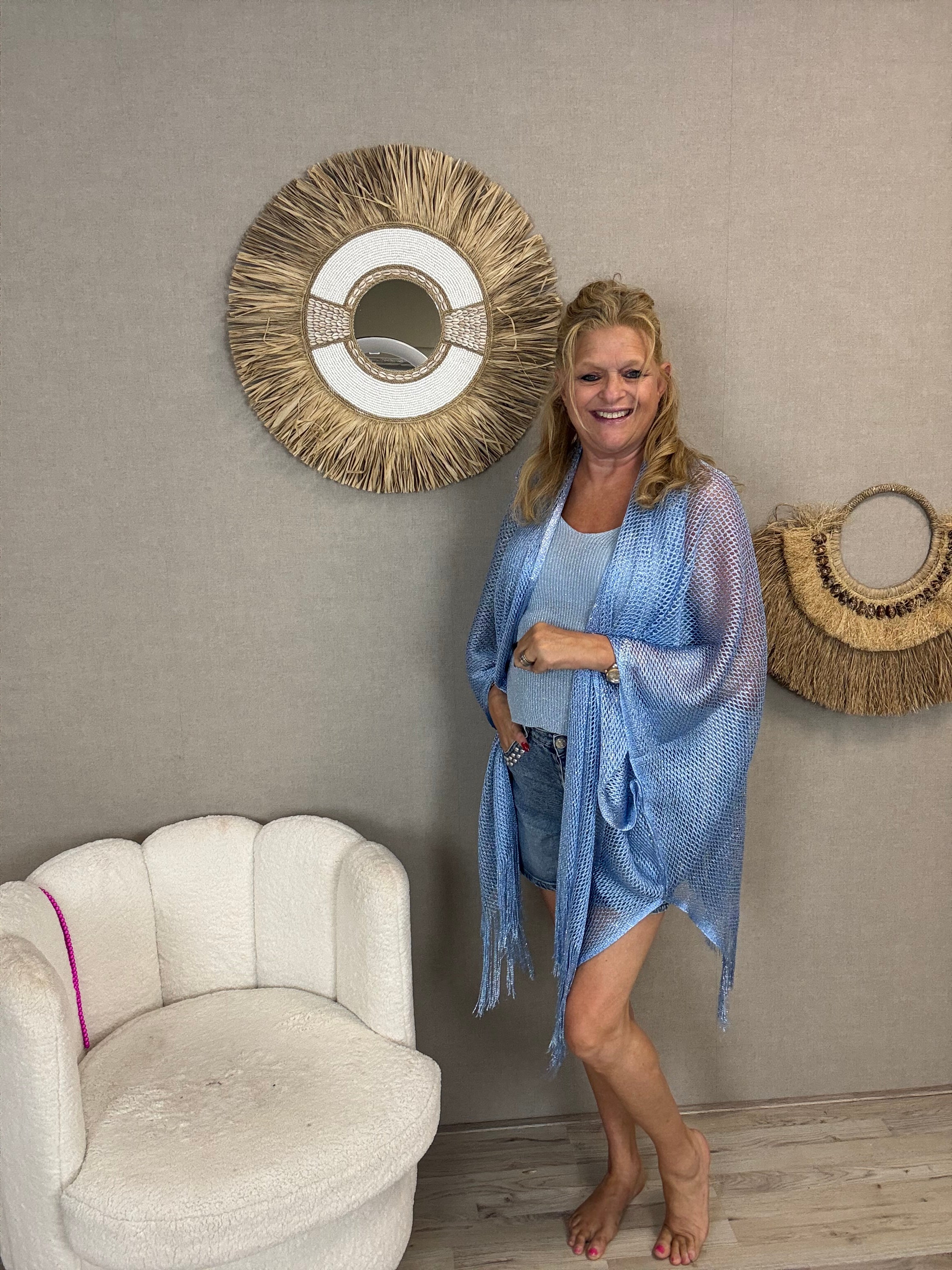 Omslagdoek Lurex Blauw
