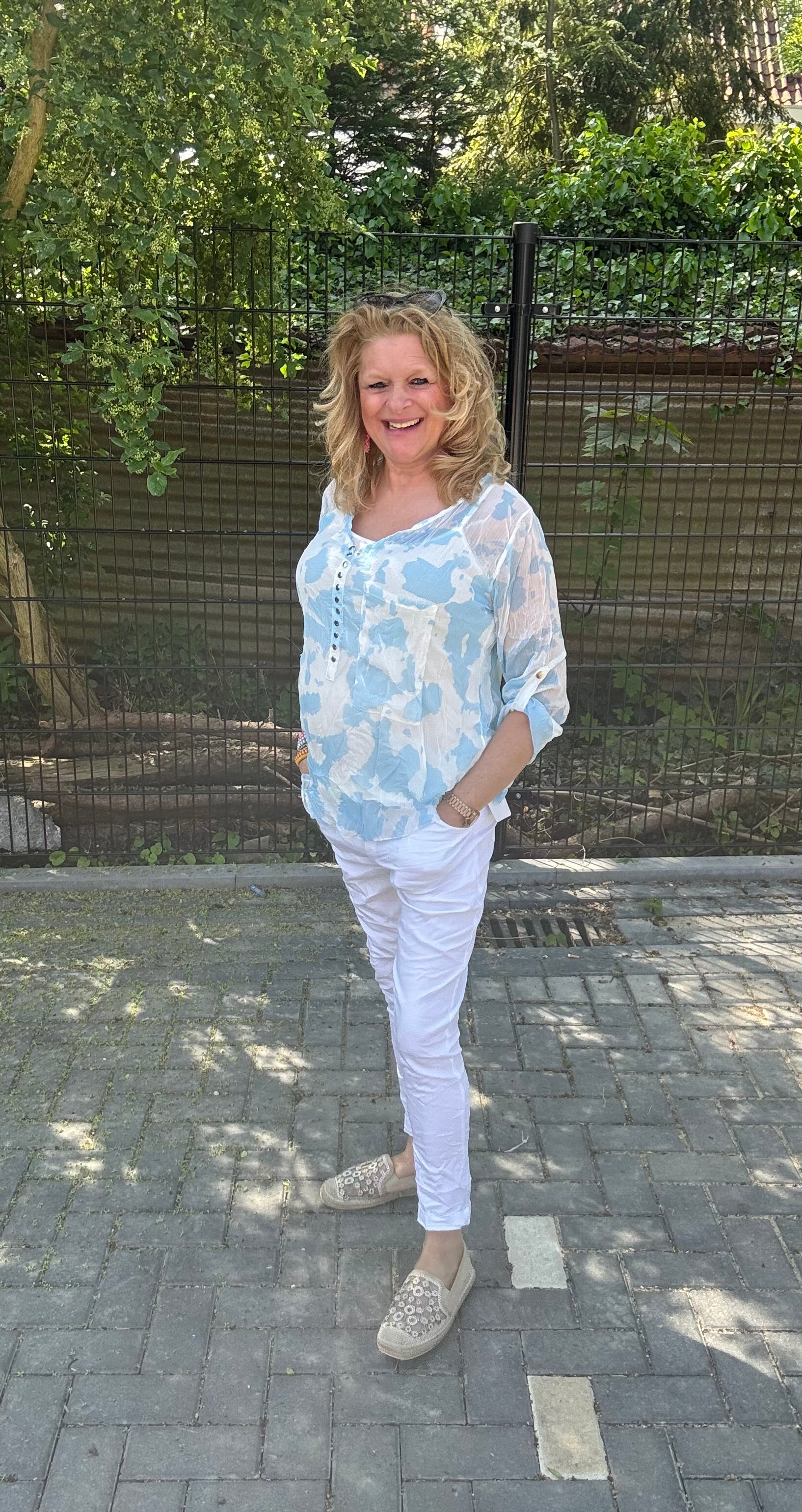 Blouse Gevlekt Blauw