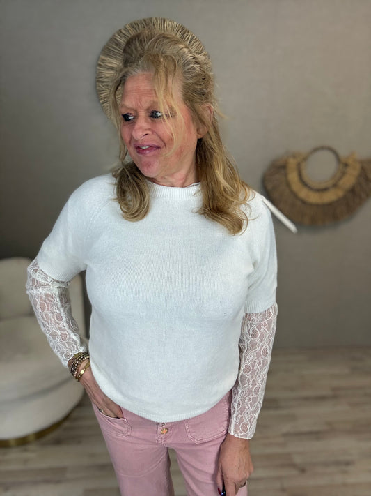 Knit top Missy Offwhite - Nancfashion