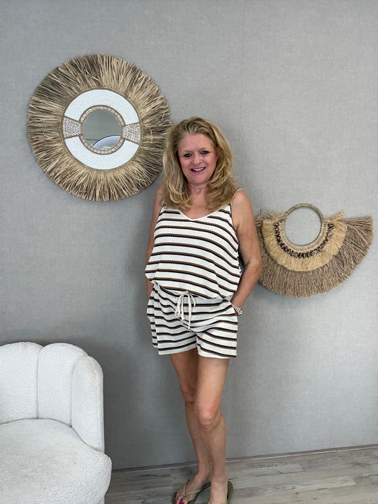Zomerse set Floortje Bruin Stripe - Nancfashion