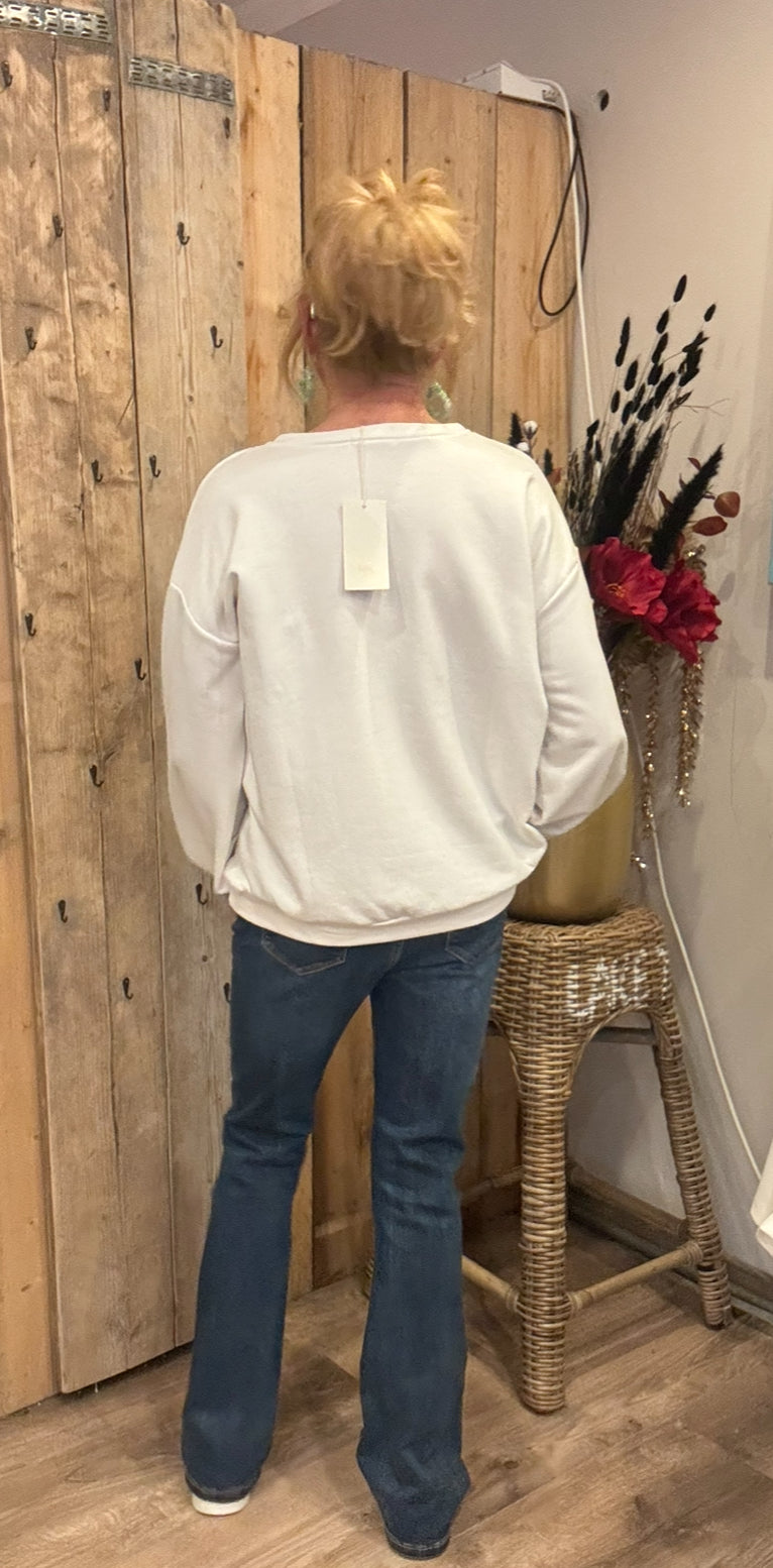 Sweater Kizz Me White - Nancfashion