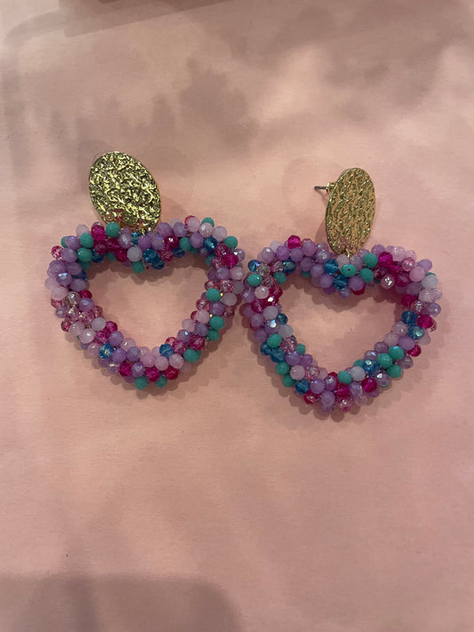 Earrings Nikkie hartje multi - Nancfashion