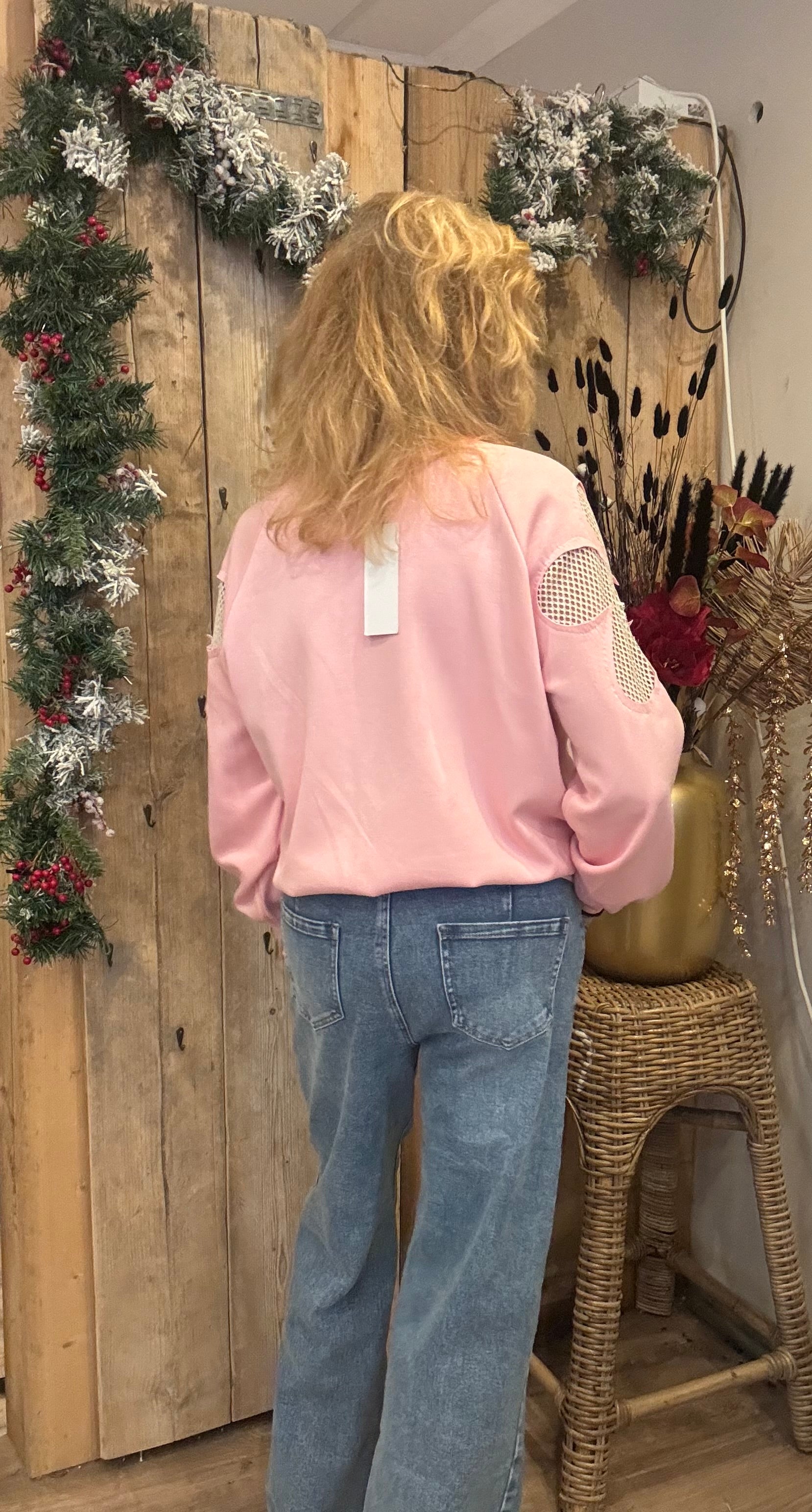 Sweater met Bloem Gemma Ricciri Roze