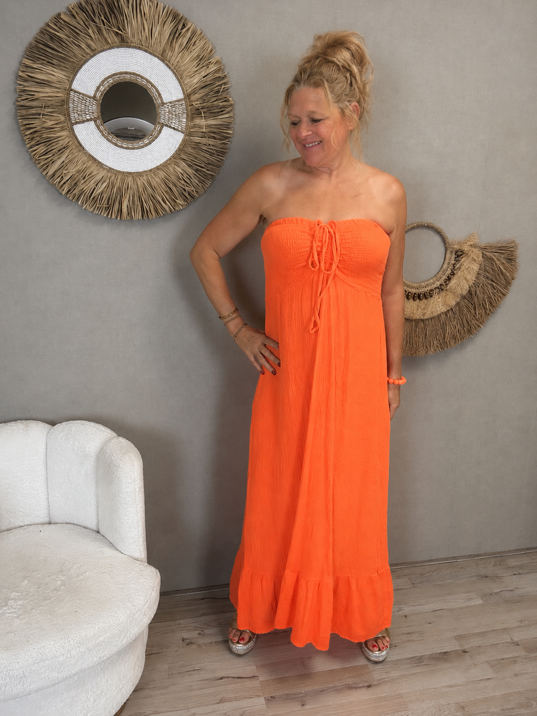 Jurk Ibiza Clow-Neon Oranje