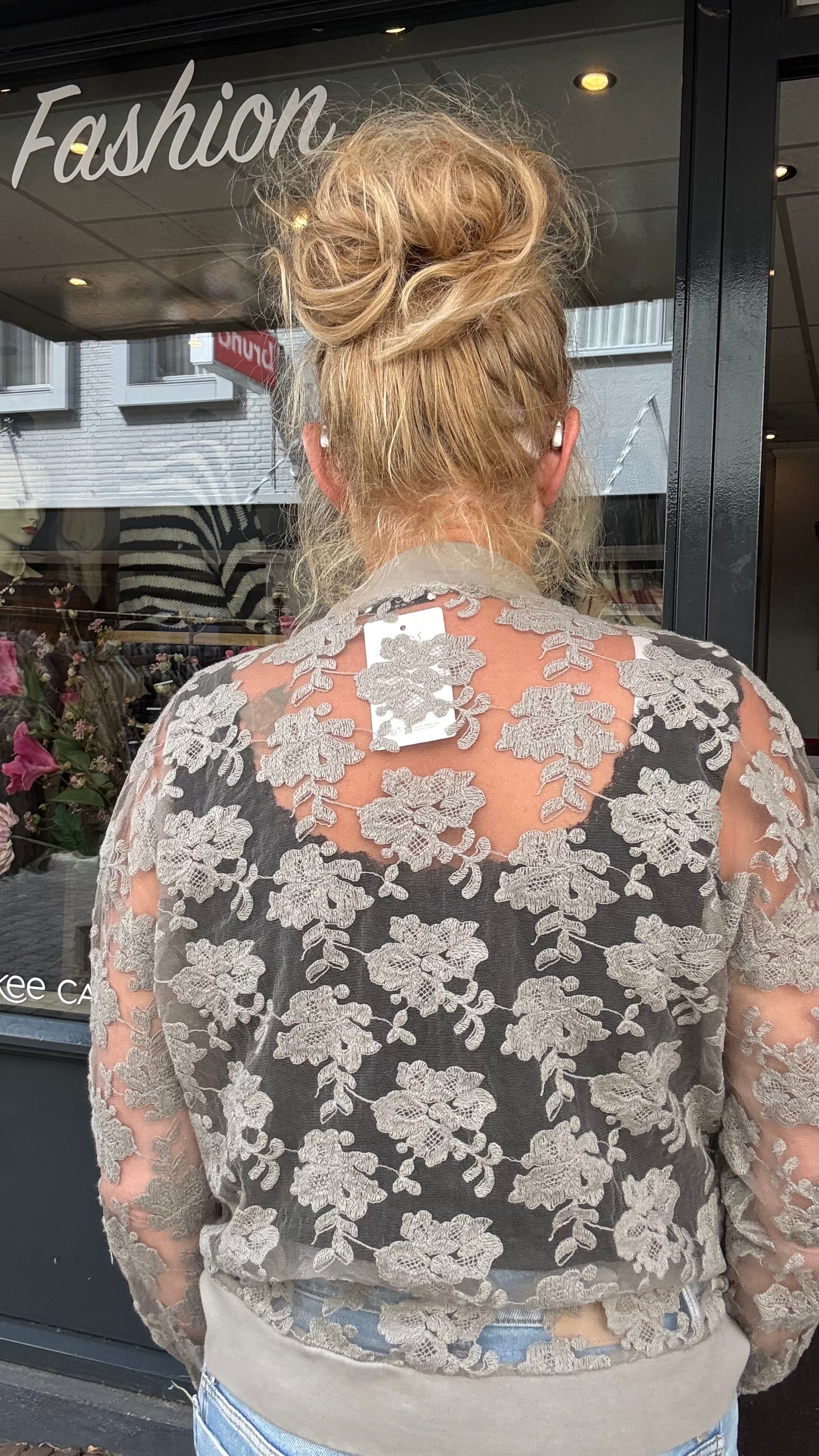 Kanten Bomber Jasje -Taupe