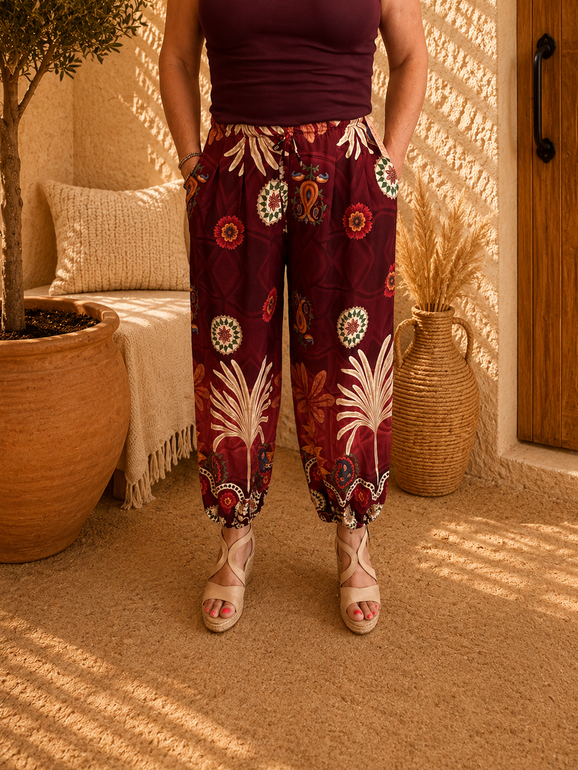 Pofbroek Boho Bordeaux