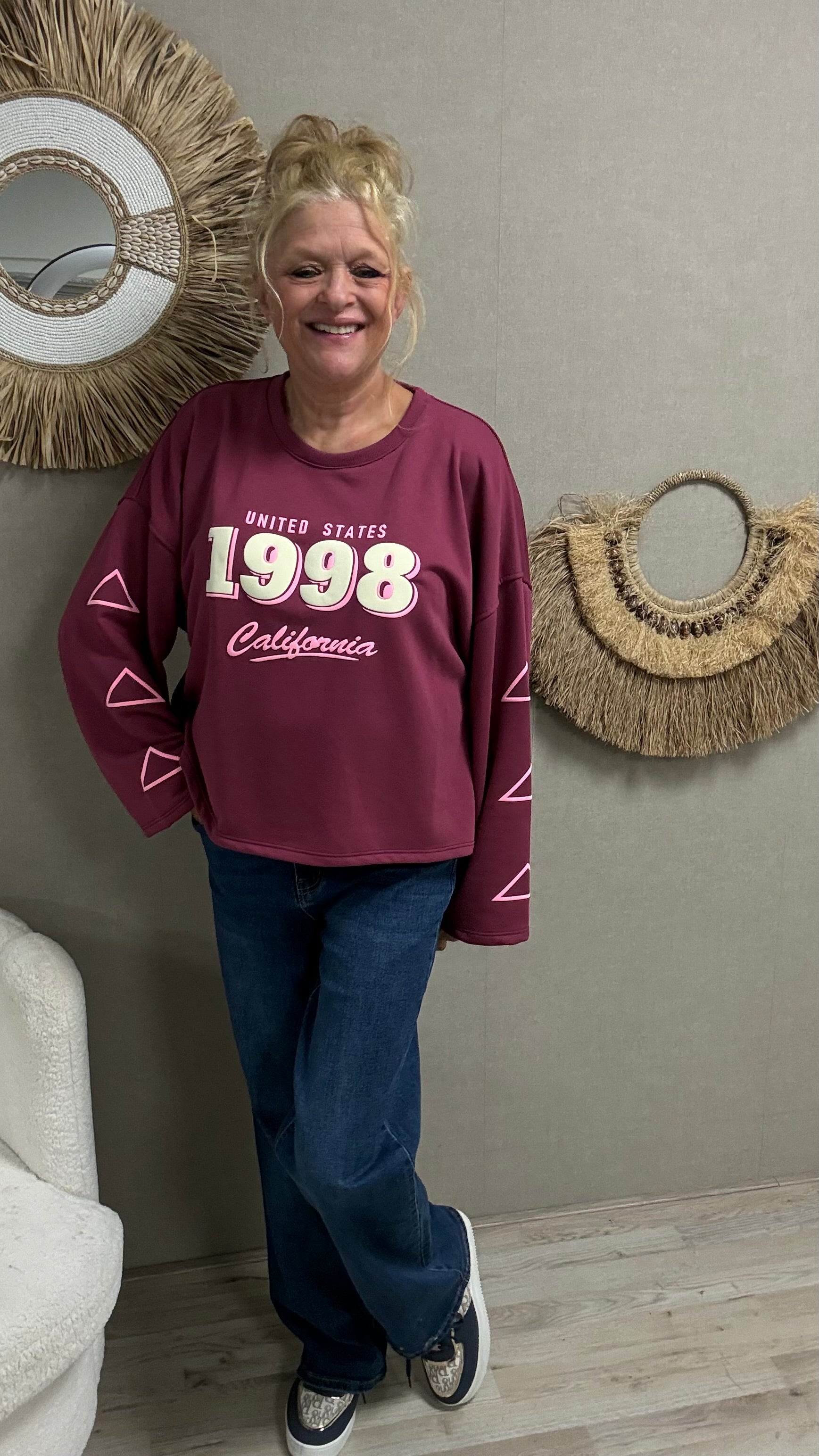 California 1998 sweatshirt Bordeaux/Roze