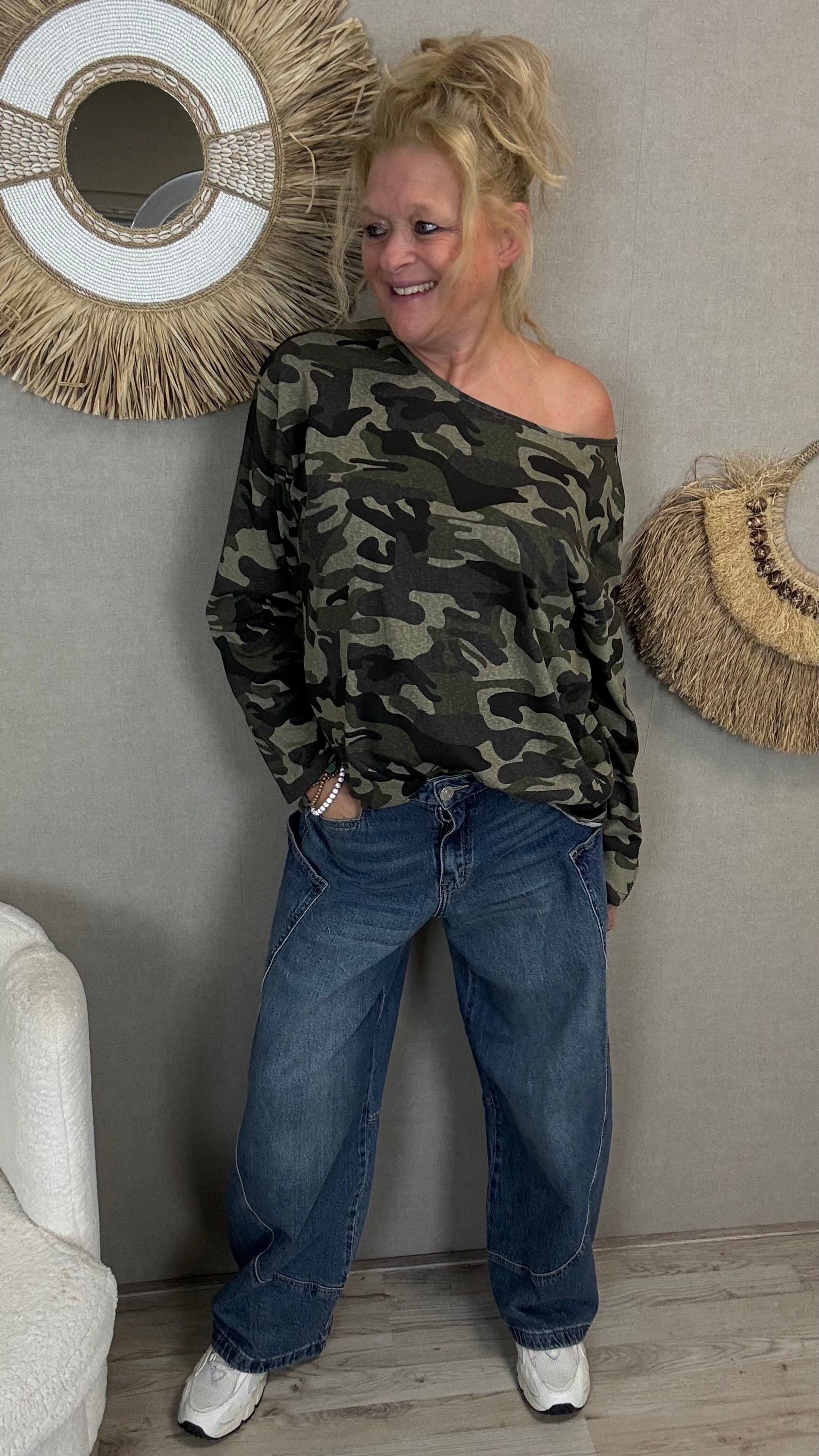 Camouflage sweater shirt