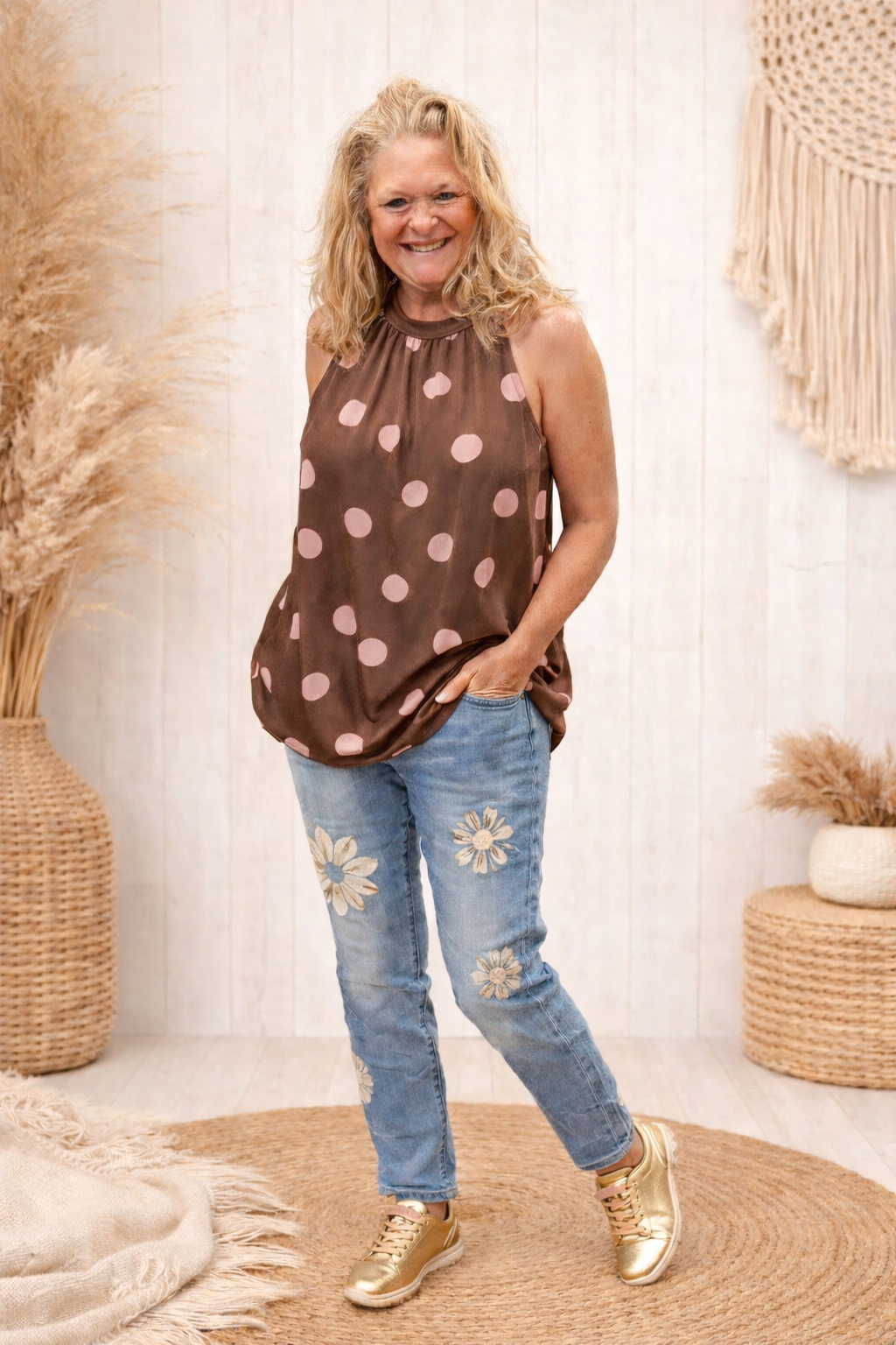 Travel Haltertop met PolkaDot Print