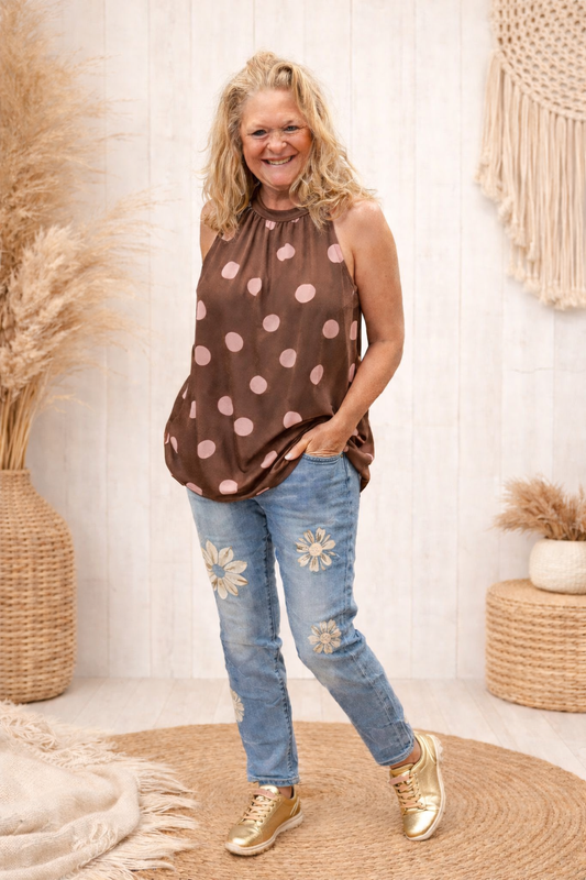 Travel Haltertop met PolkaDot Print - Nancfashion