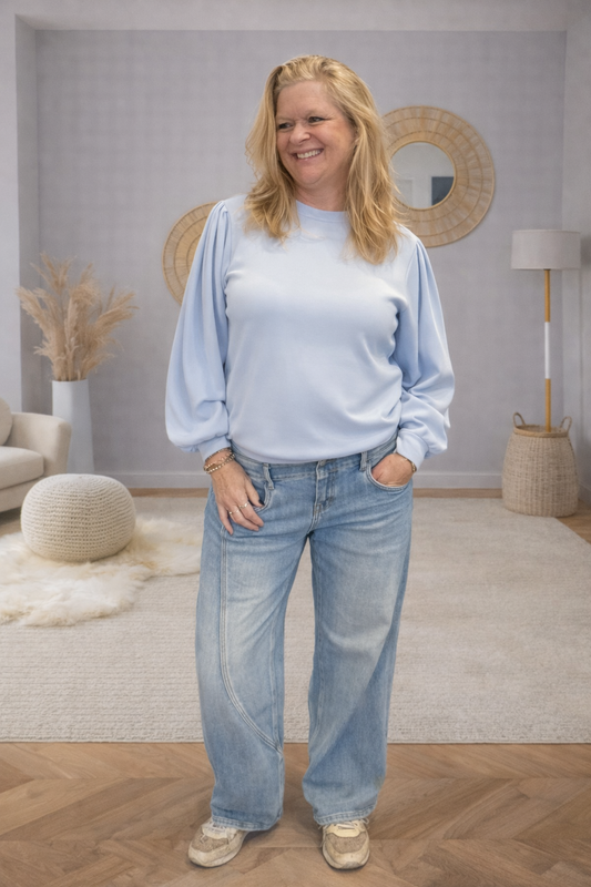 Sweater Mooij met pofmouwen Blauw