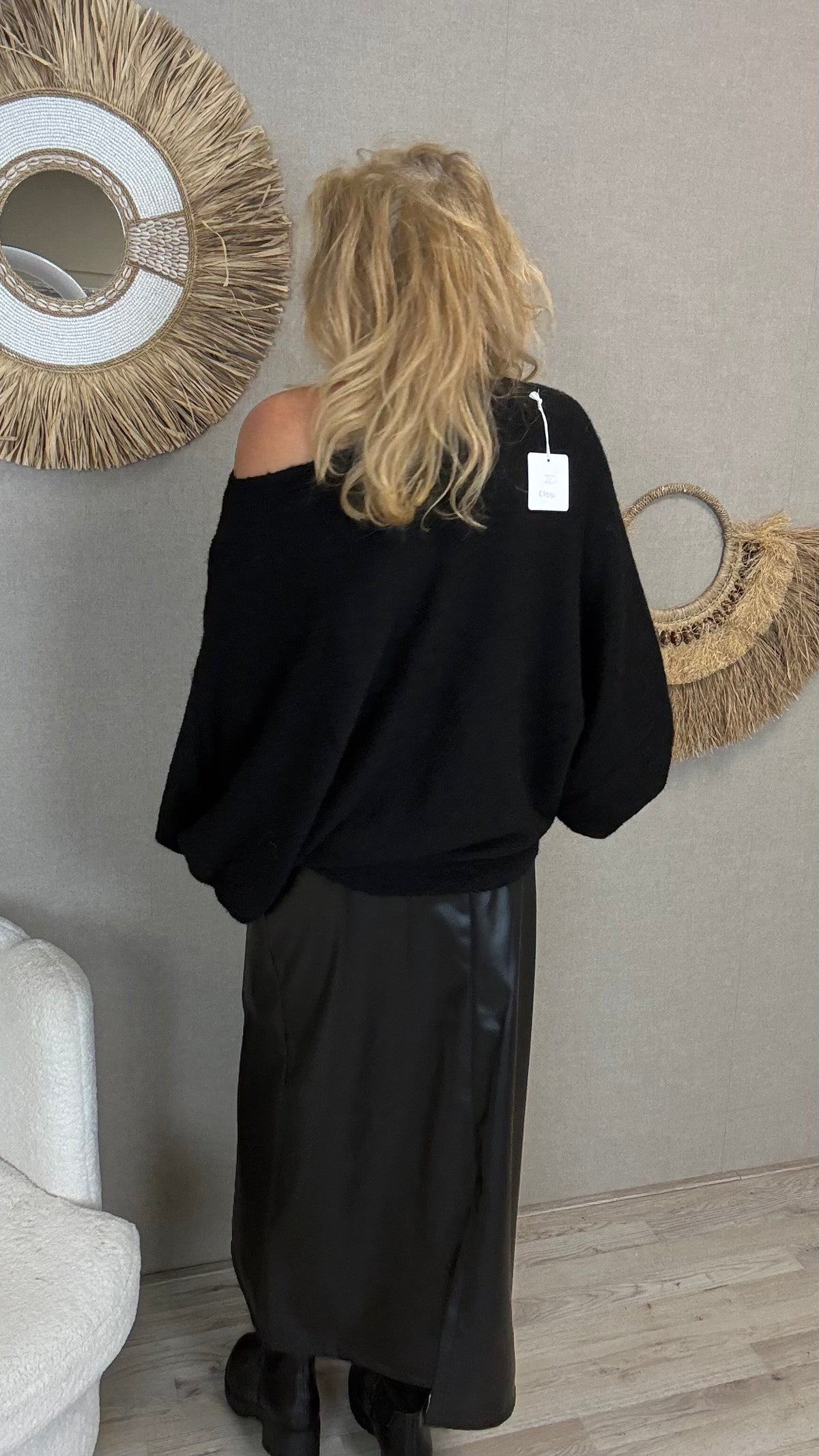 Leatherlook Rok Lizzy zwart - Nancfashion