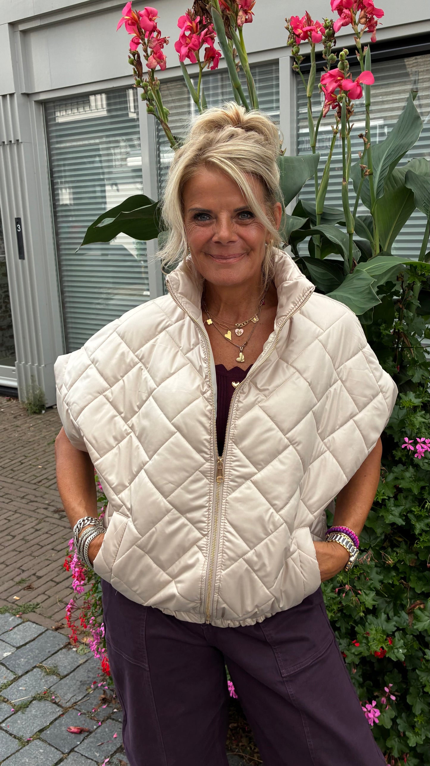 Gewatteerde Bodywarmer Champagne