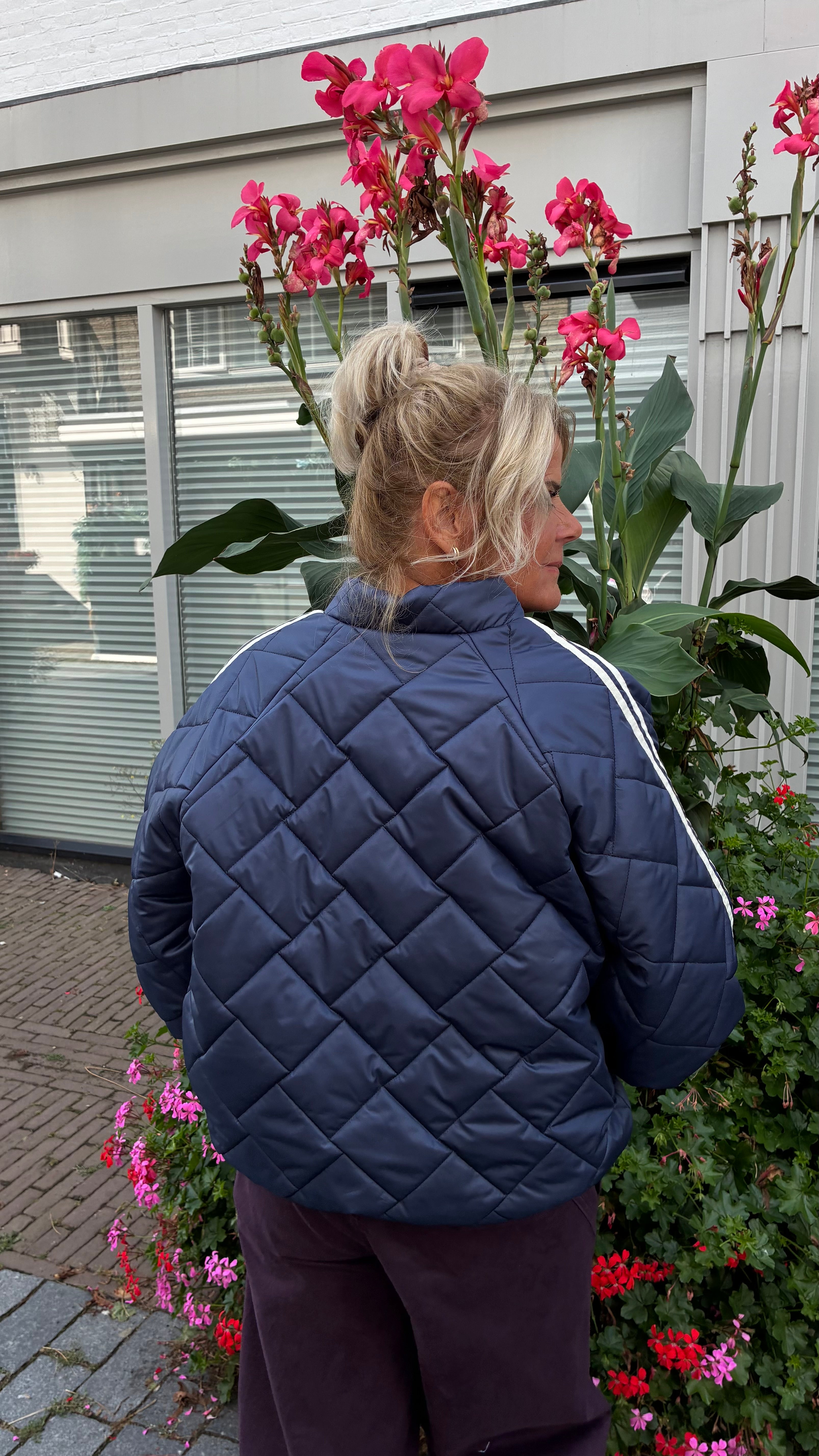 Gewatteerd Jacket 3/4 Mouw Blauw