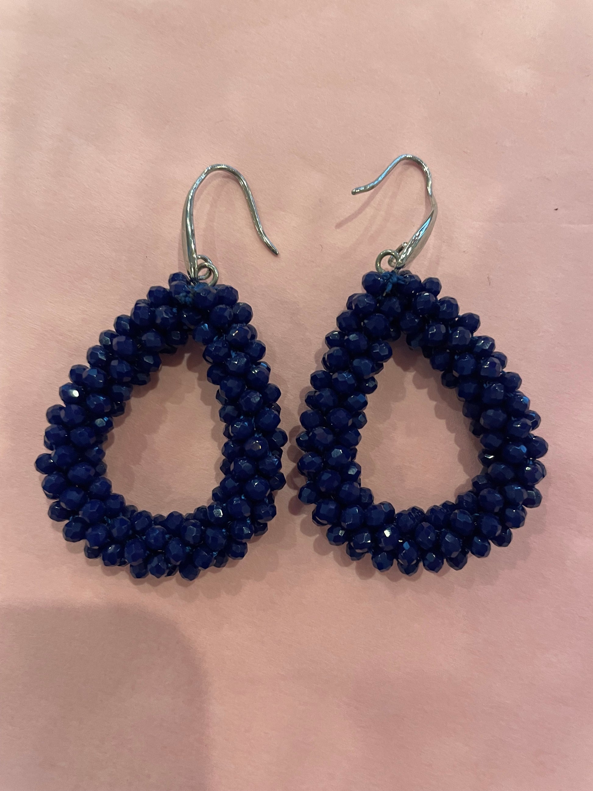 Earrings Nikkie donkerblauw - Nancfashion