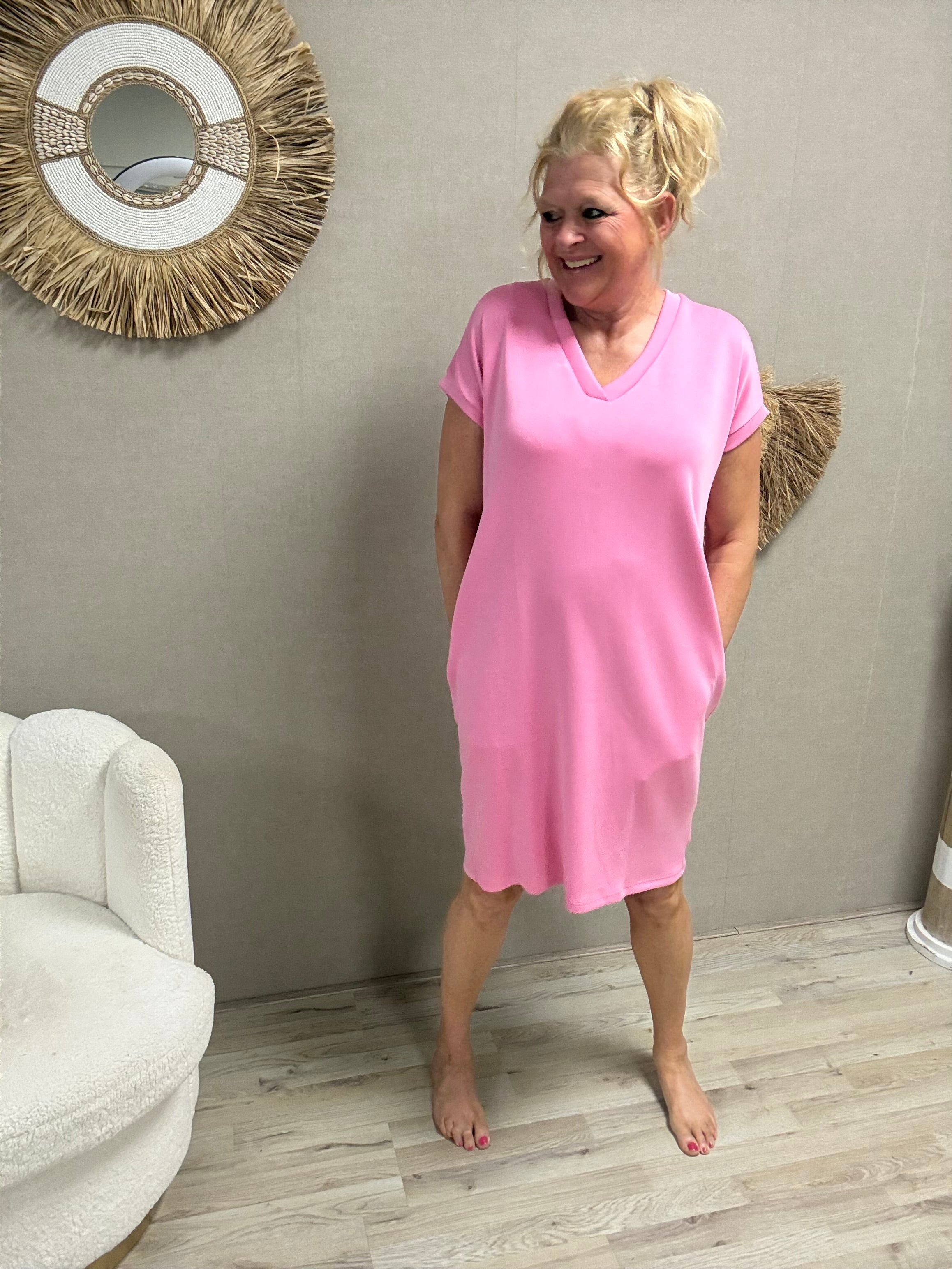 Jogg Jurkje Mooij Bubblegum Roze (v-hals)