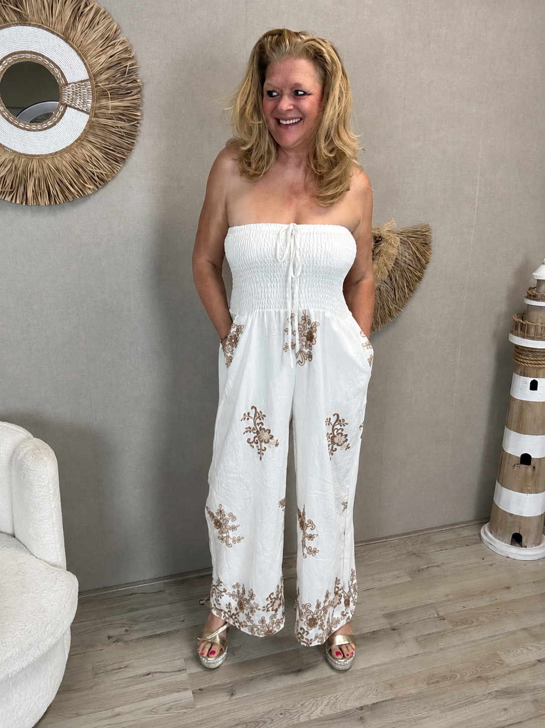 Strapless Jumpsuit Ibiza Beige