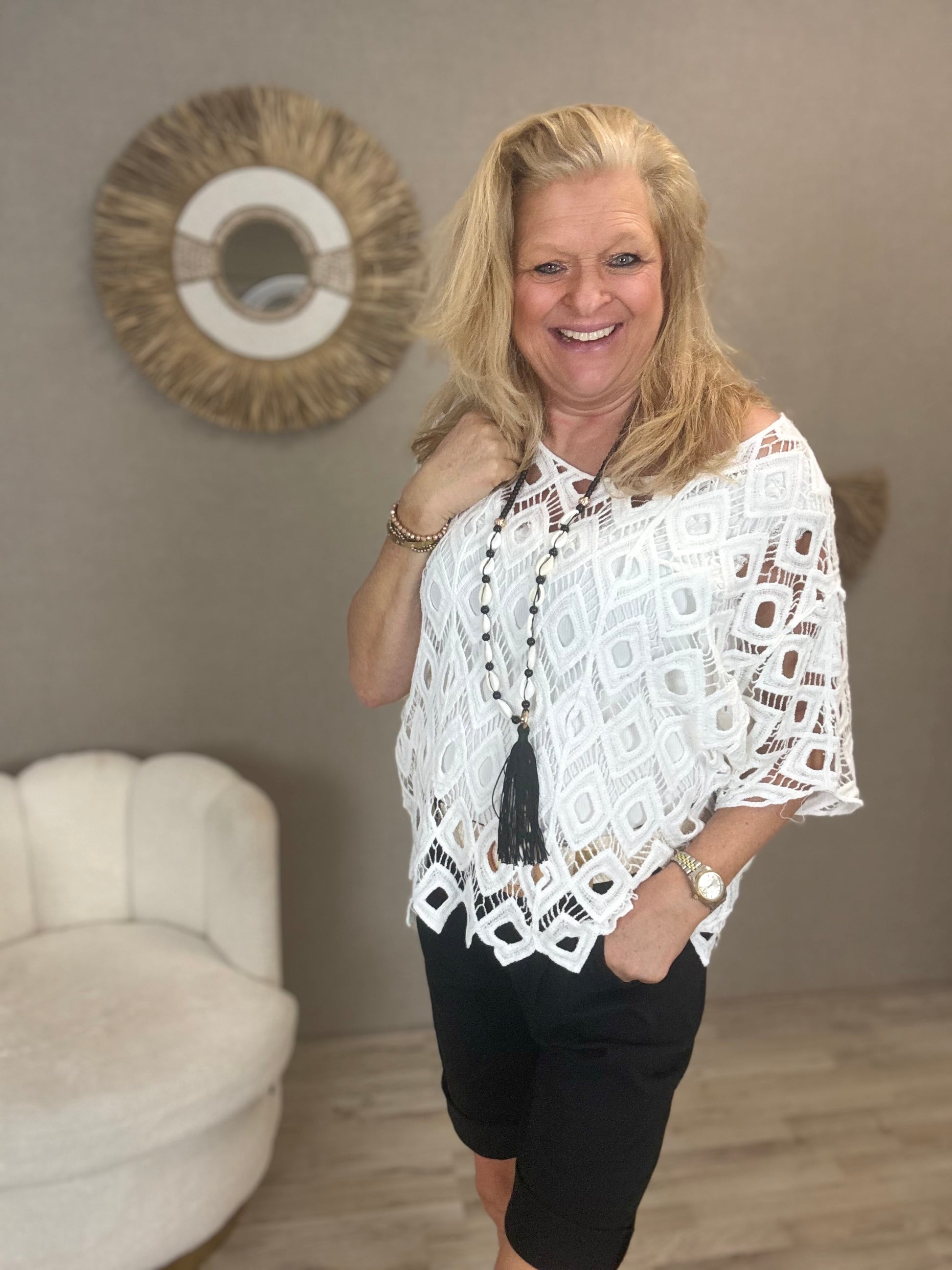 Gehaakte Top Isa White - Nancfashion