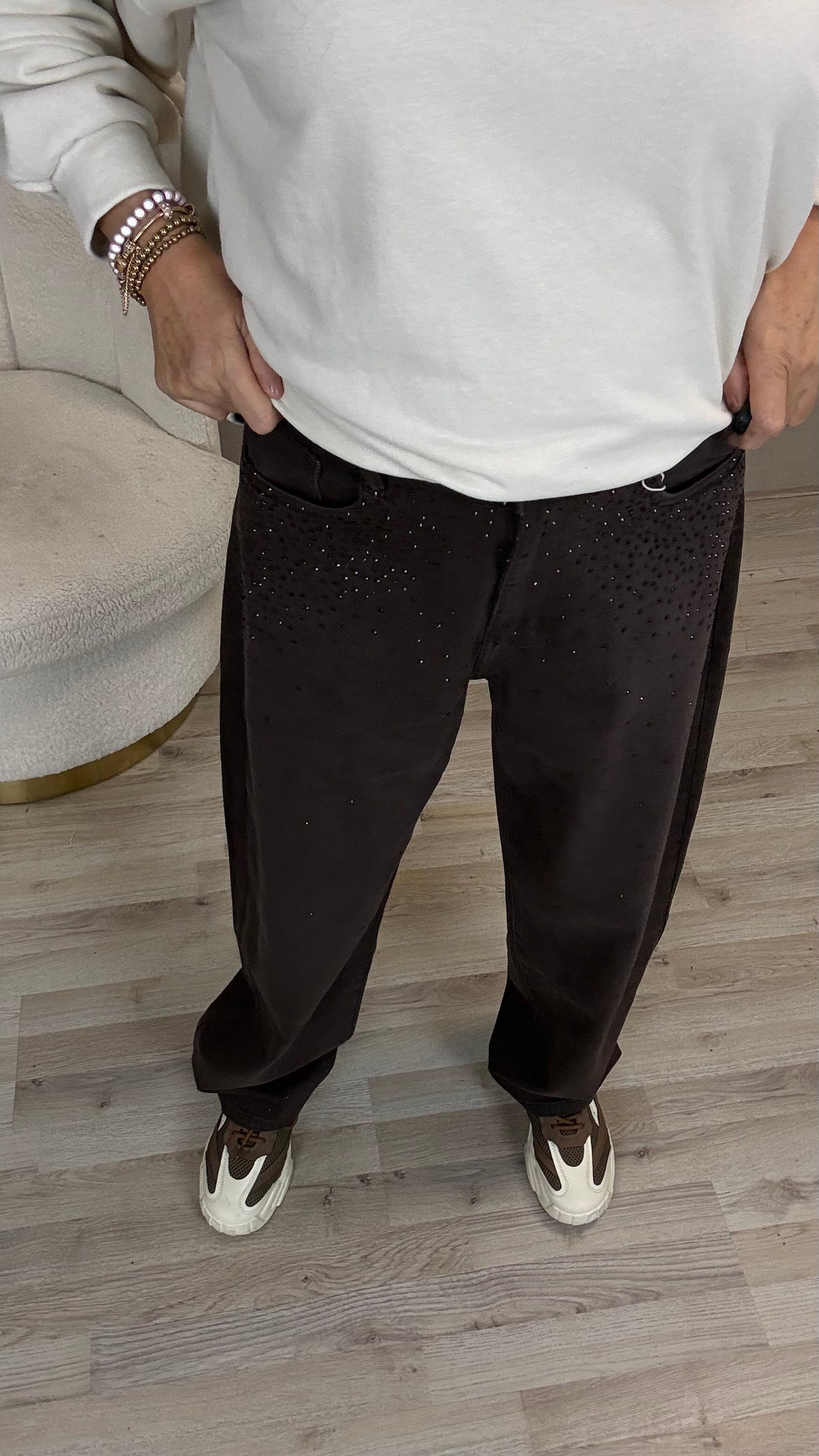 Ballonbroek met strass – Bruin Y16109Z15