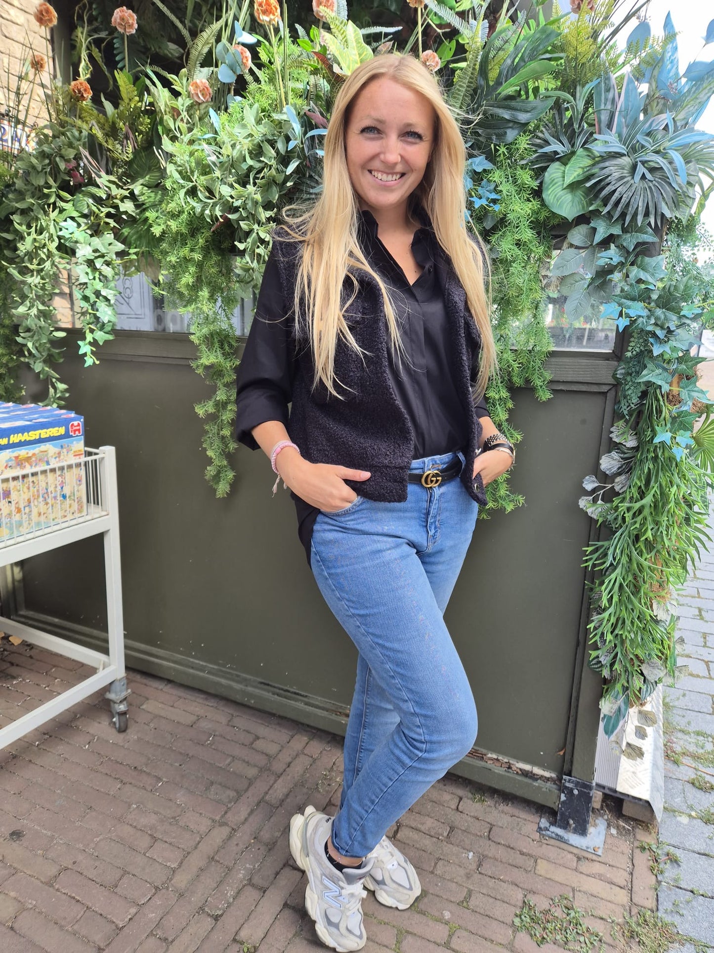 Teddy Gilet Zwart