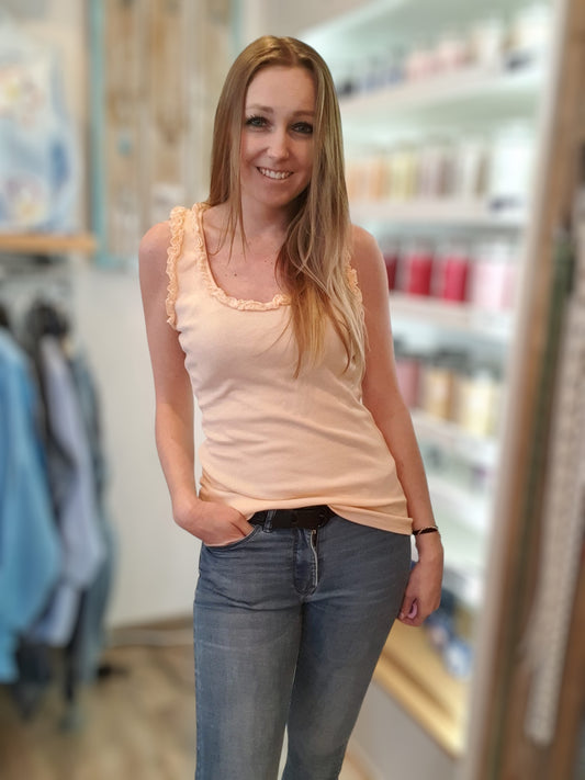 Basic Top Roesel zalm - Nancfashion