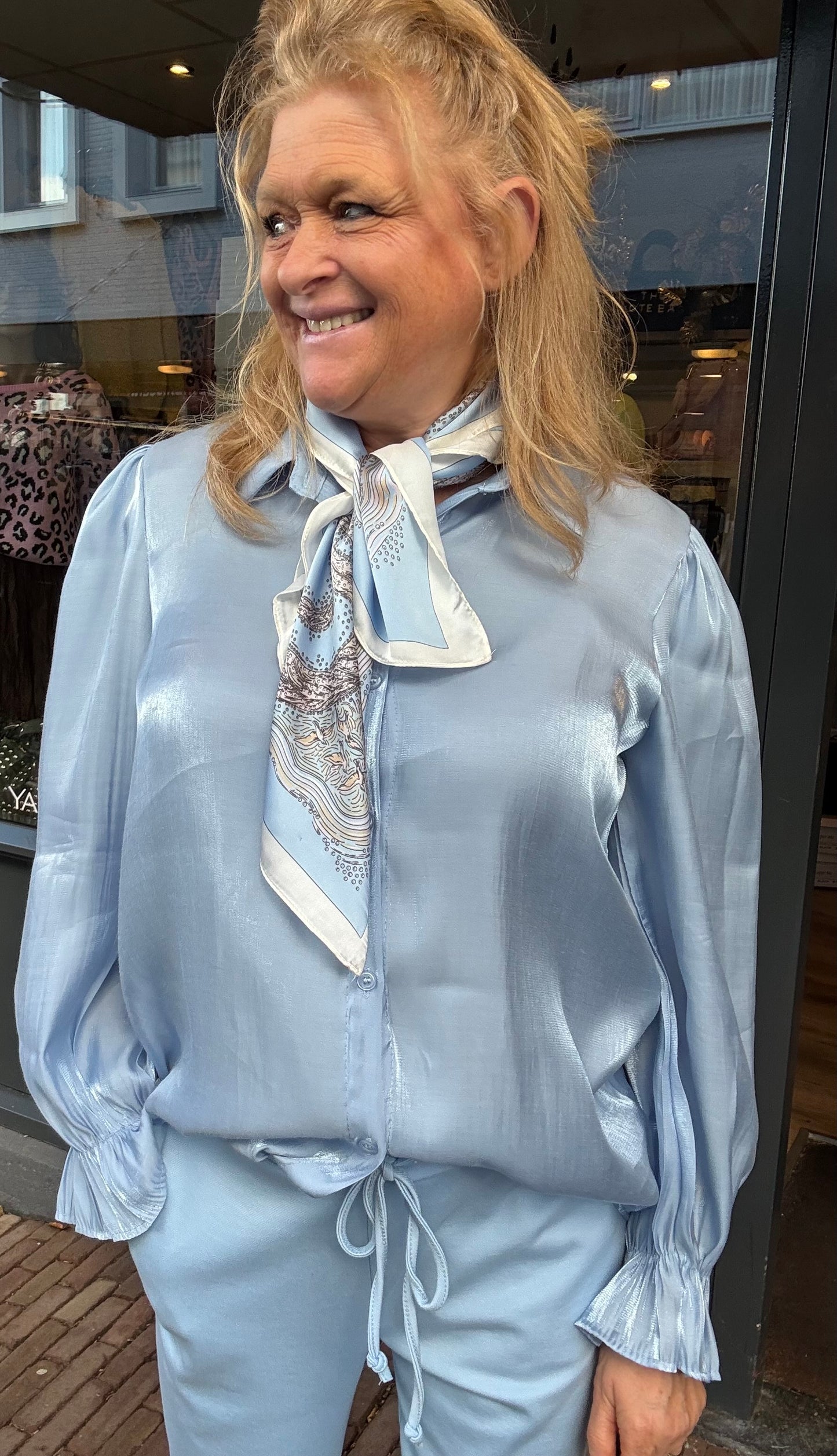 G. Ricceri blouse silky Blauw