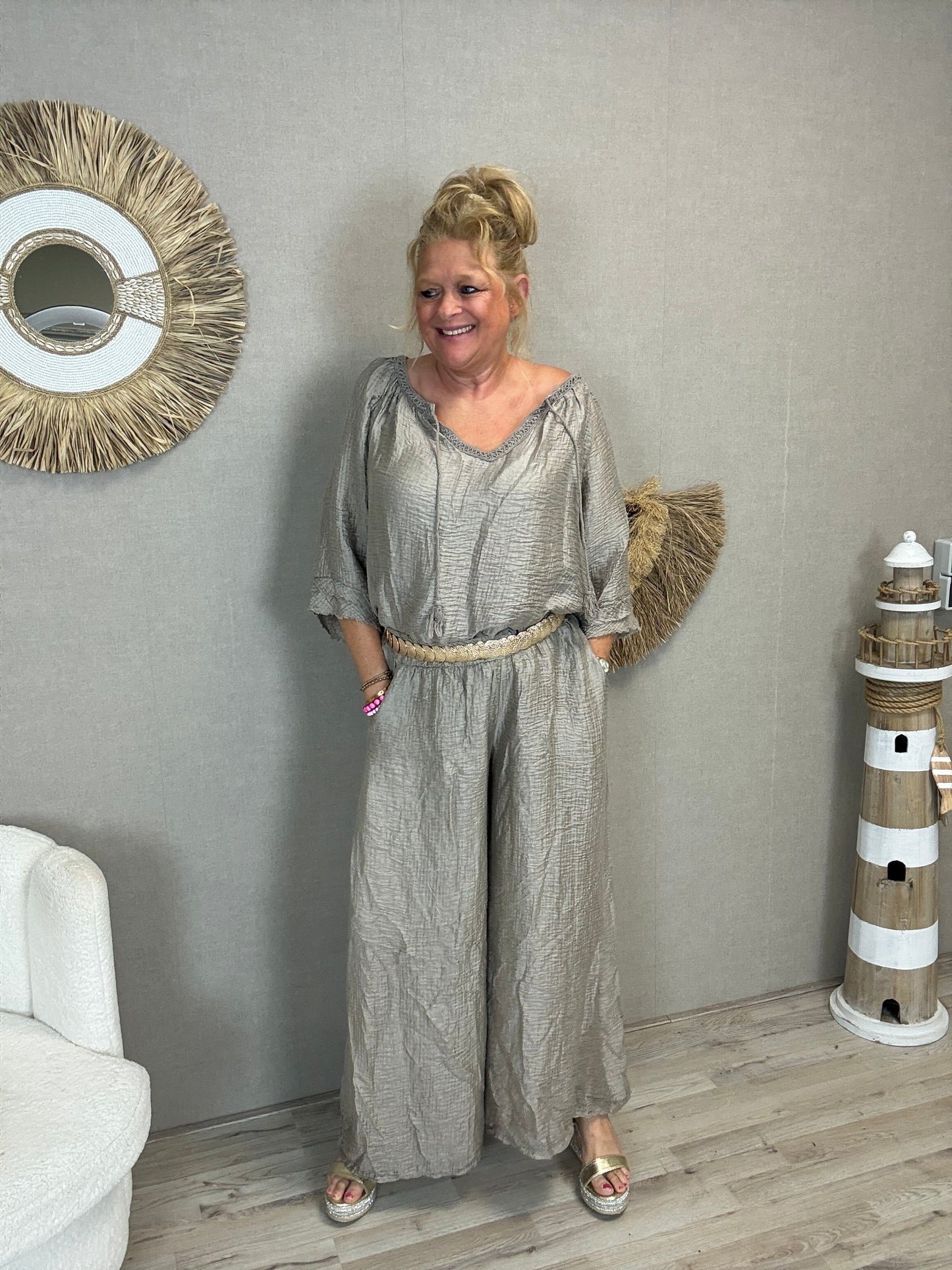 Tweedelig Pak Boho Chic Soft Taupe