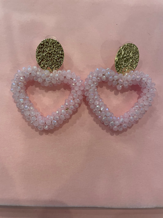 Earrings Nikkie hart roze - Nancfashion