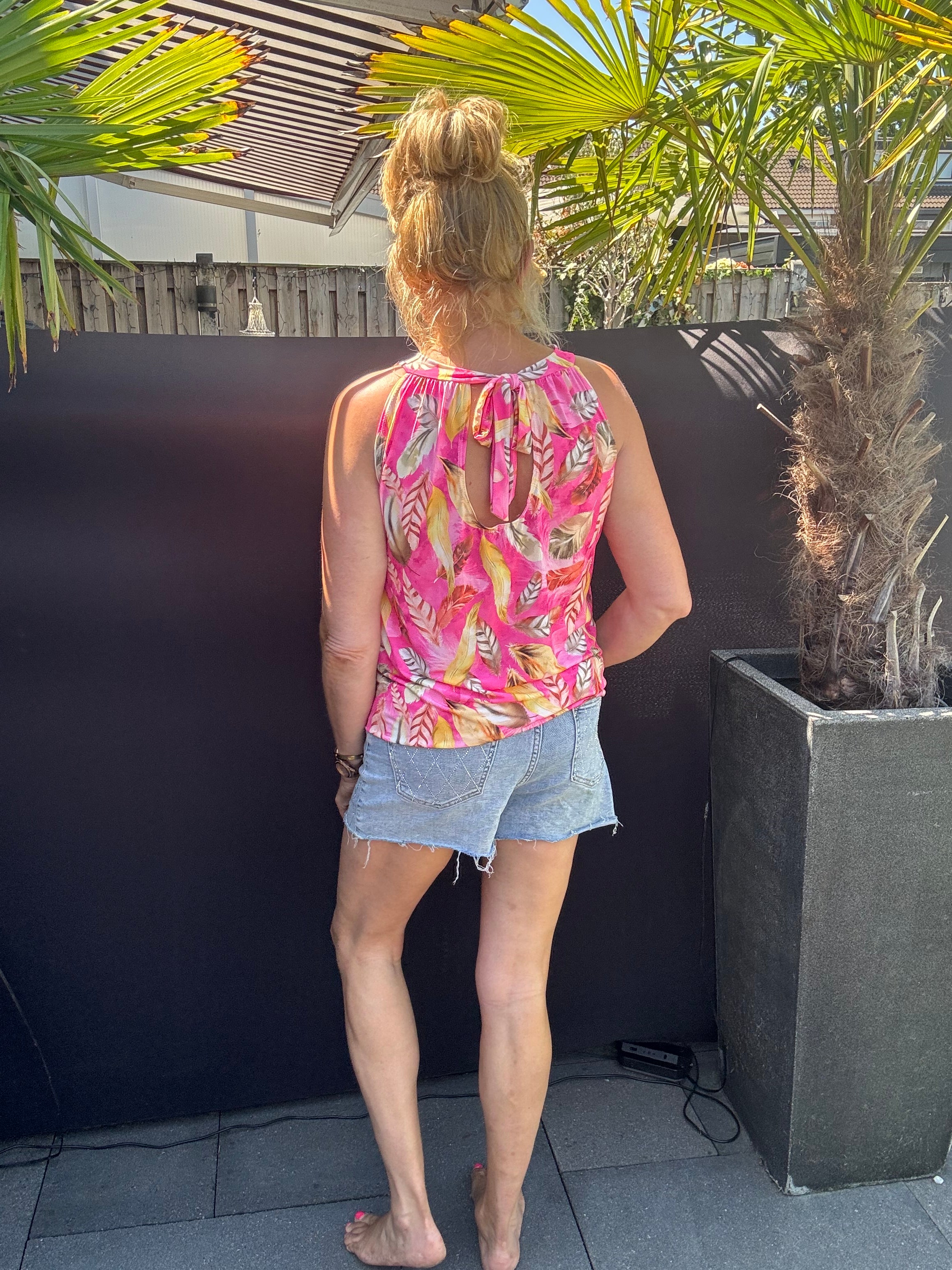 Halter Top fuchsia veren