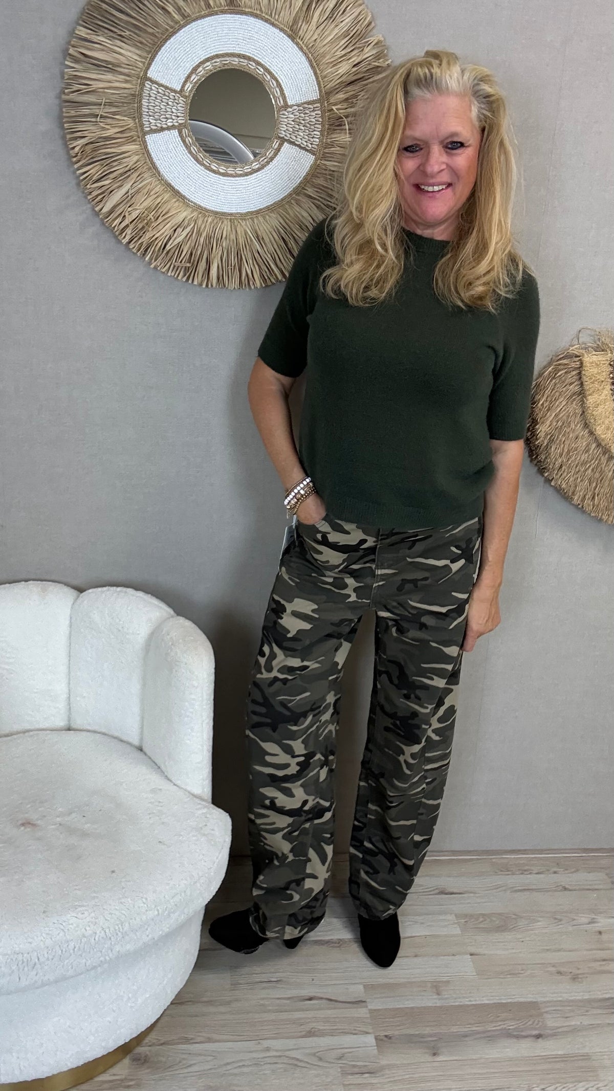 CAMOUFLAGE PRINT BALLOON JEANS VAN TOXIK L21631