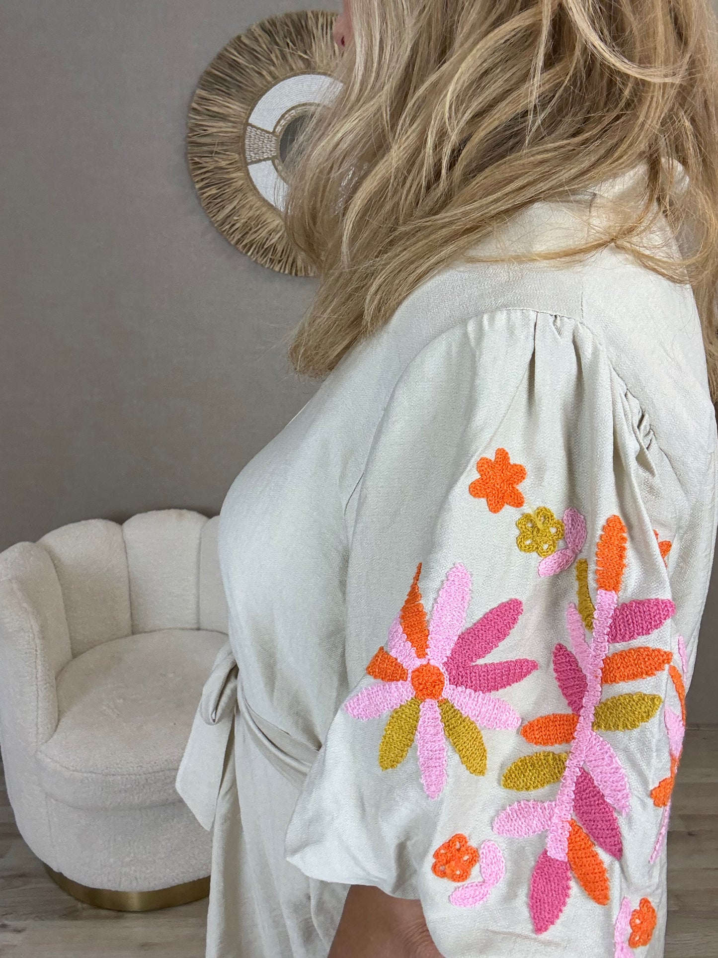 Summer Flower Dress – Beige - Nancfashion