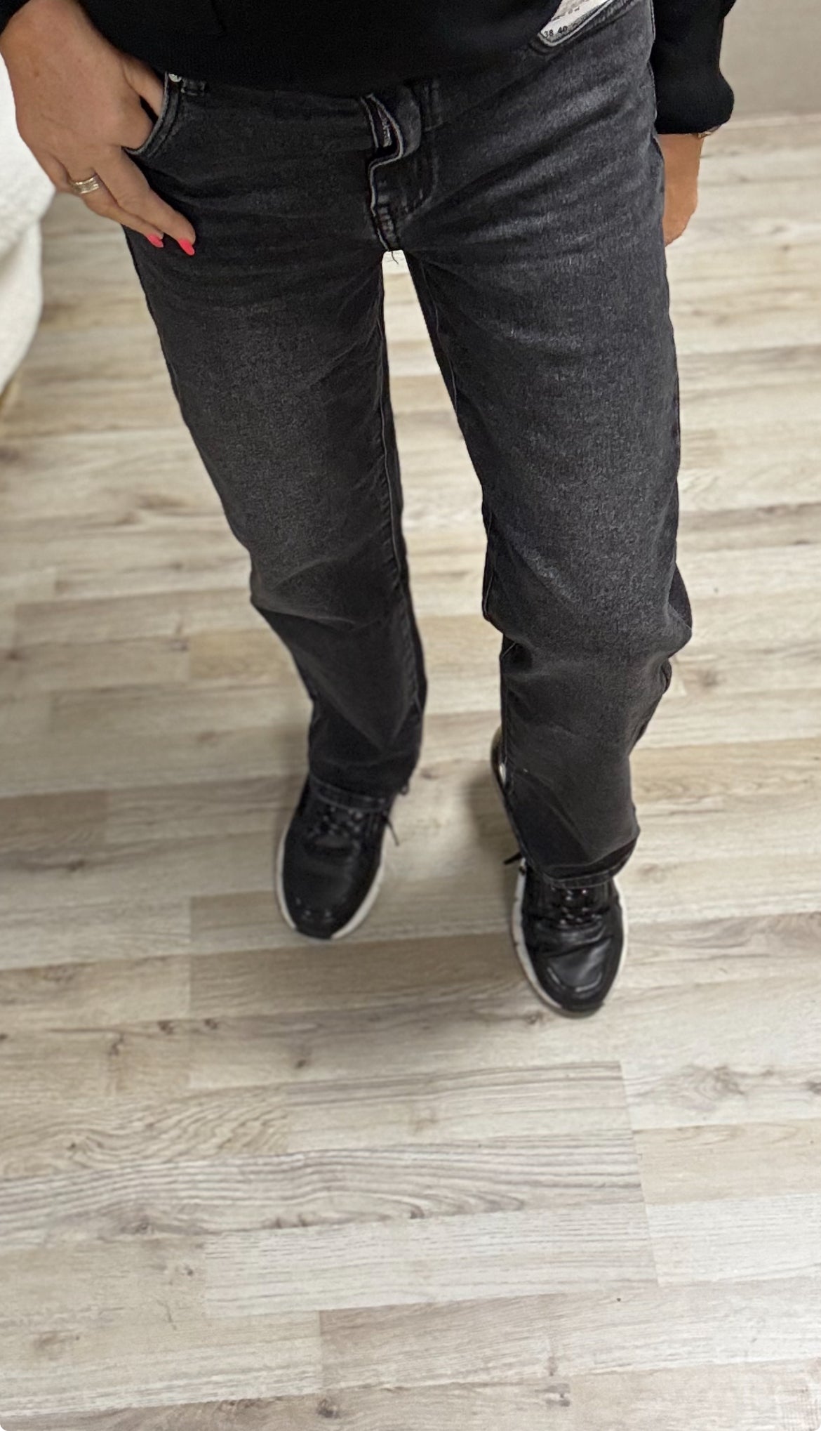 Norfy | Straight jeans 8636-1 Donkergrijs