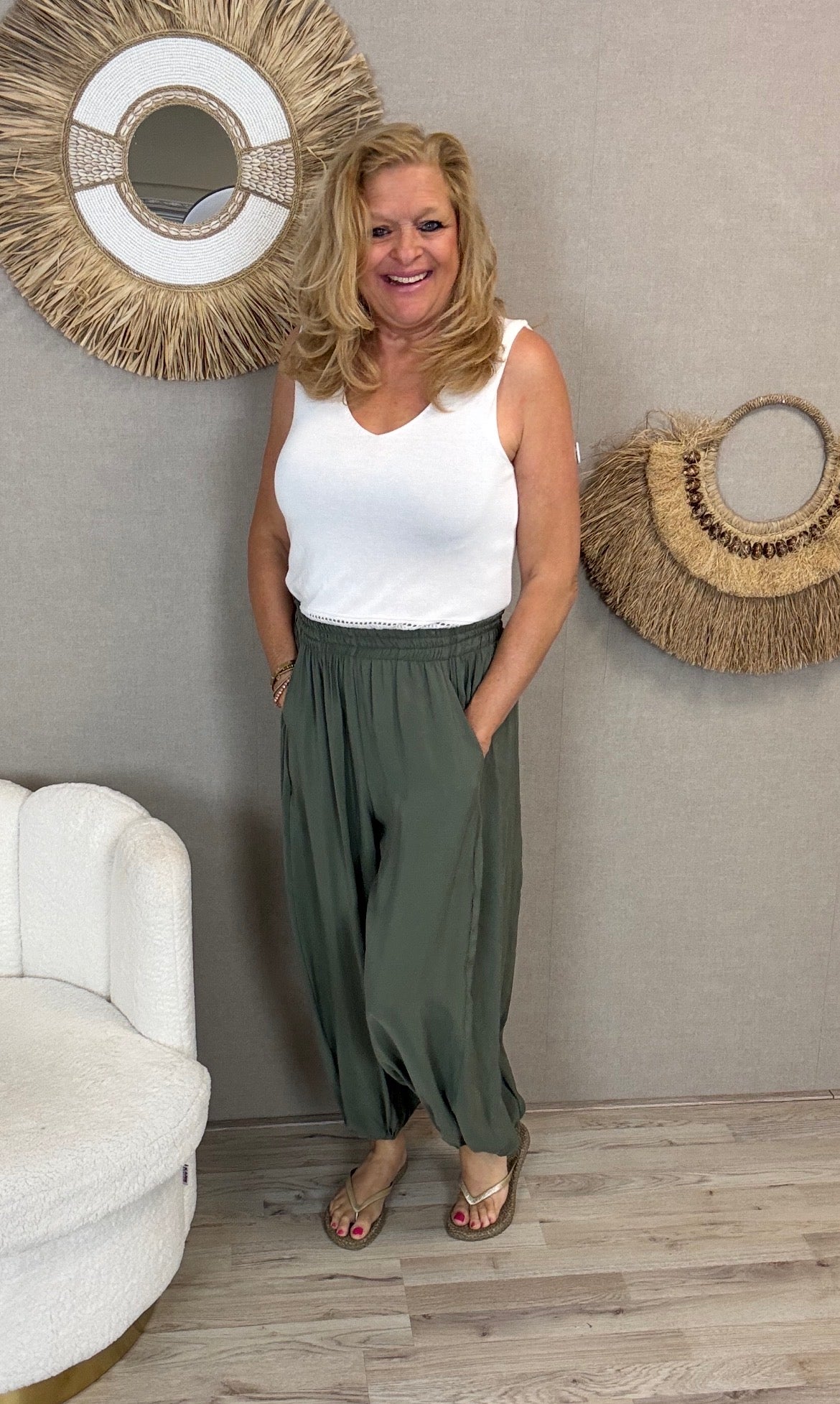 Harem Broek Legergroen - Nancfashion