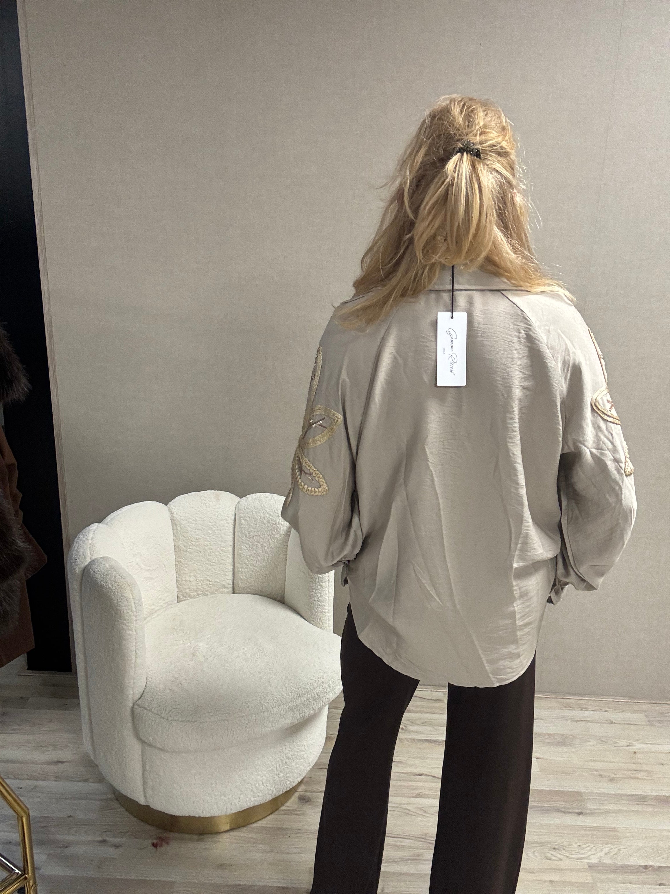 Top met mouw borduursel G. Ricceri