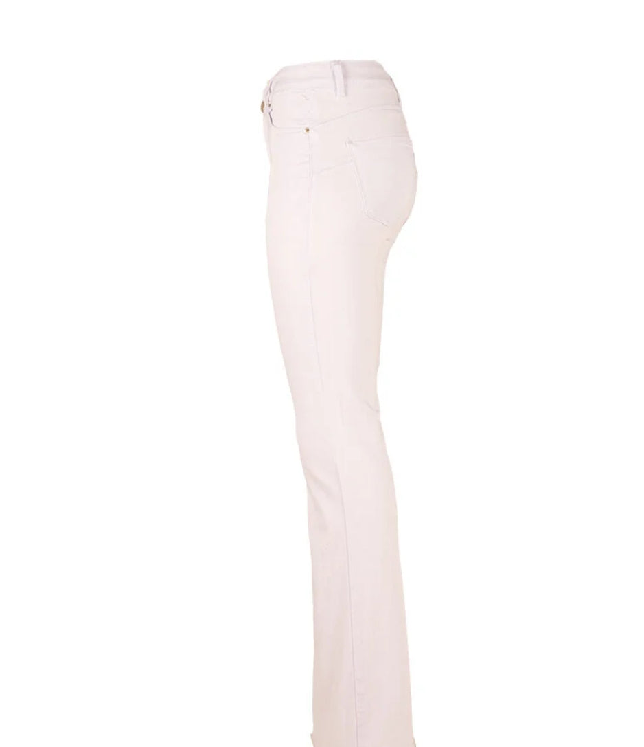 Witte high waist push-up flare jeans van Norfy