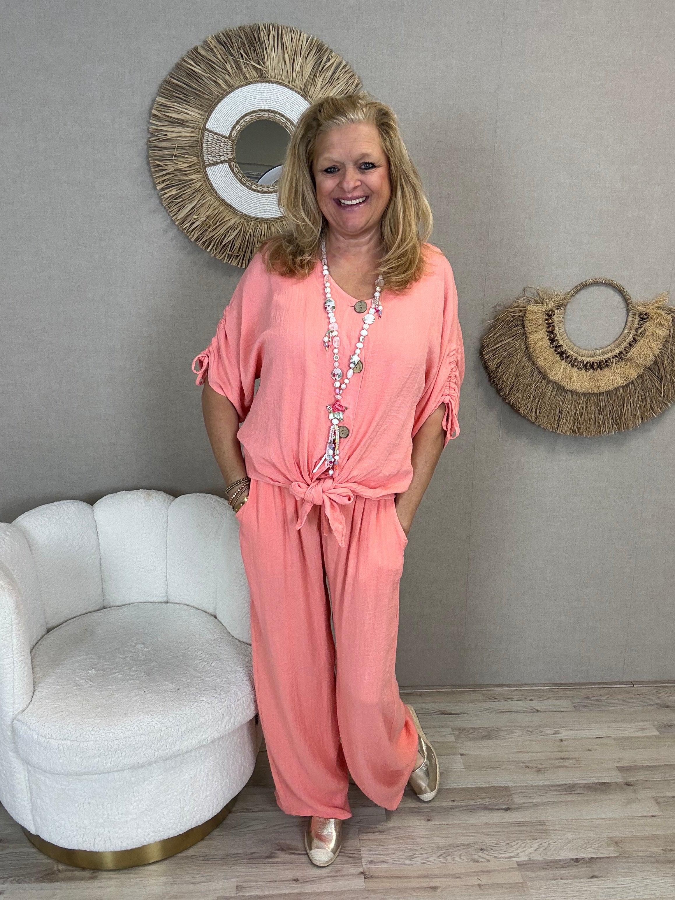 Tweedelig Set Bregje Peach - Nancfashion