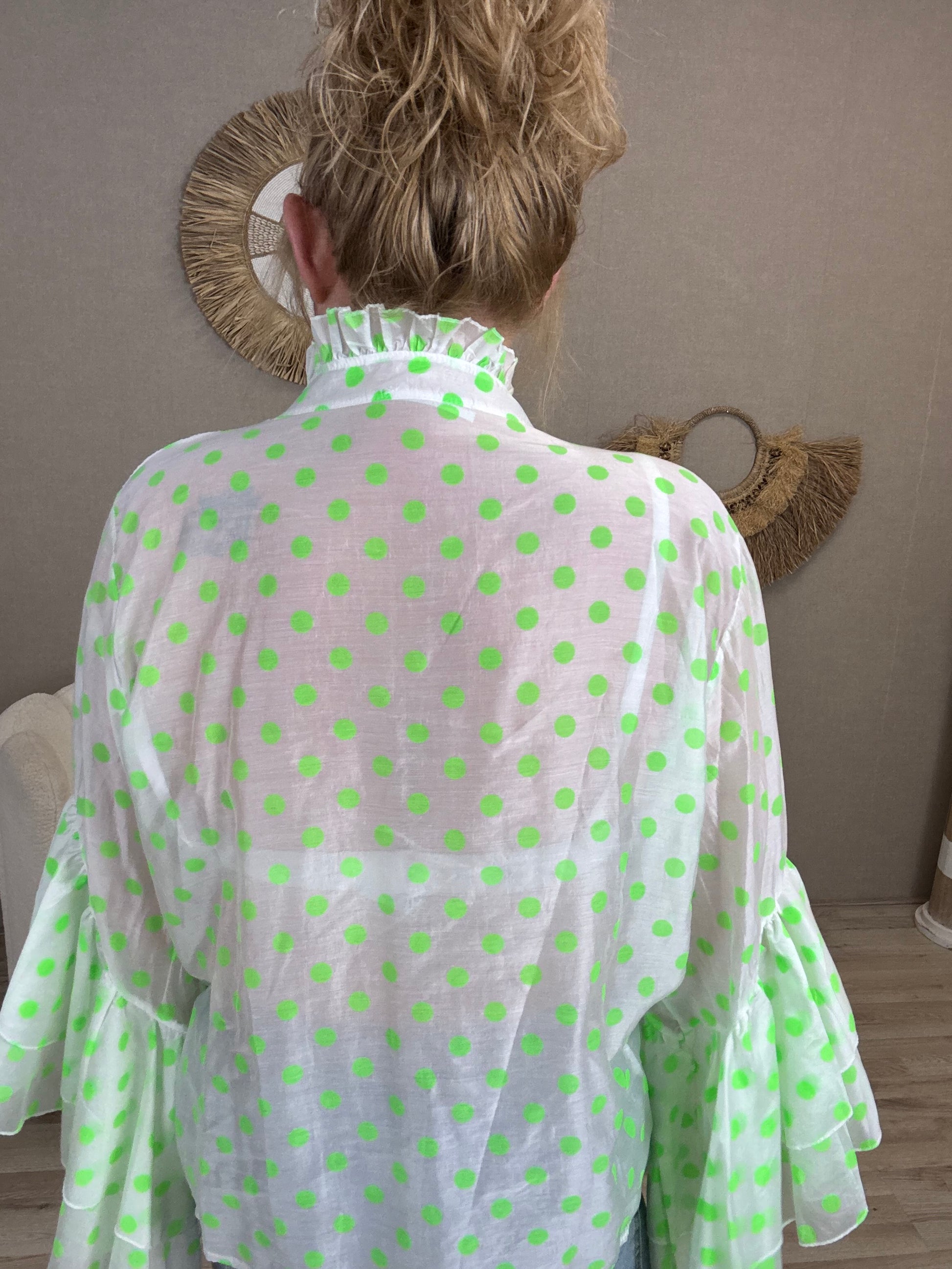 Blouse Dottie Groen - Nancfashion