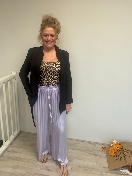 Zijde Look Pantalon Lila - Nancfashion