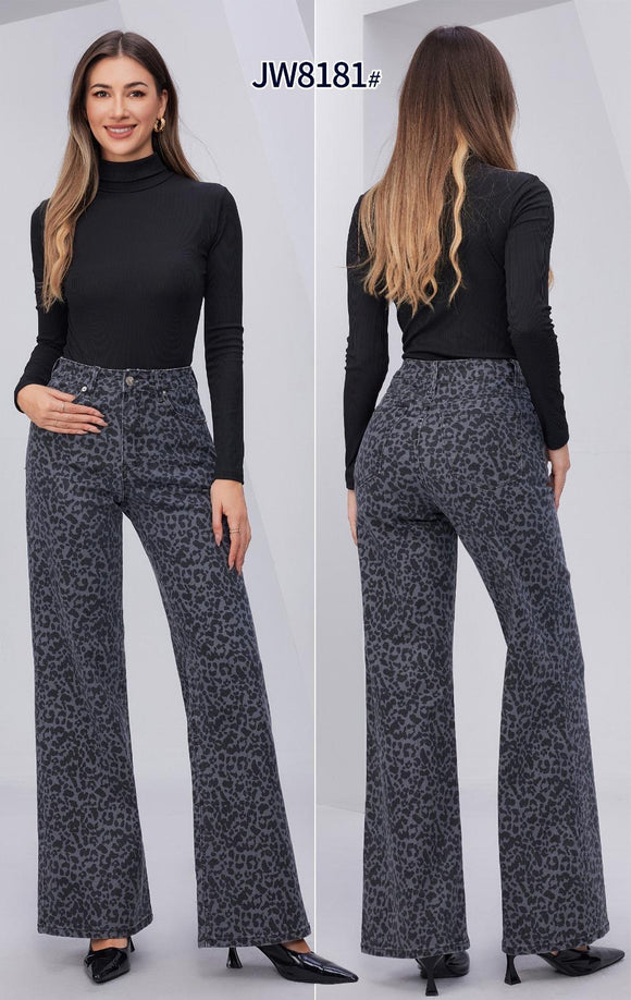 Jewelly Jeans Leopard Grijs