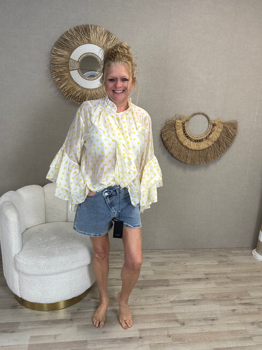 Blouse Dottie Yellow - Nancfashion